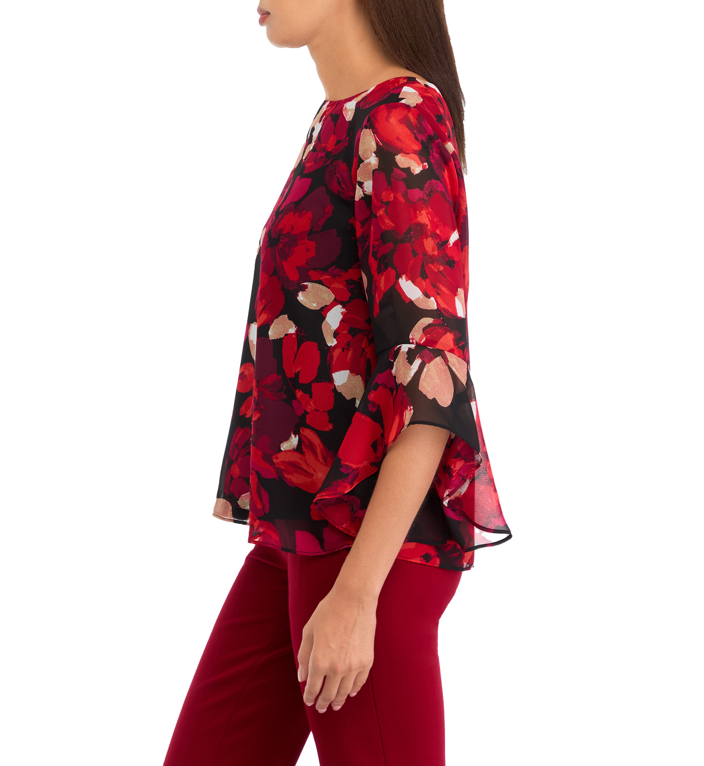 Womens Ruffle Sleeve Blouse