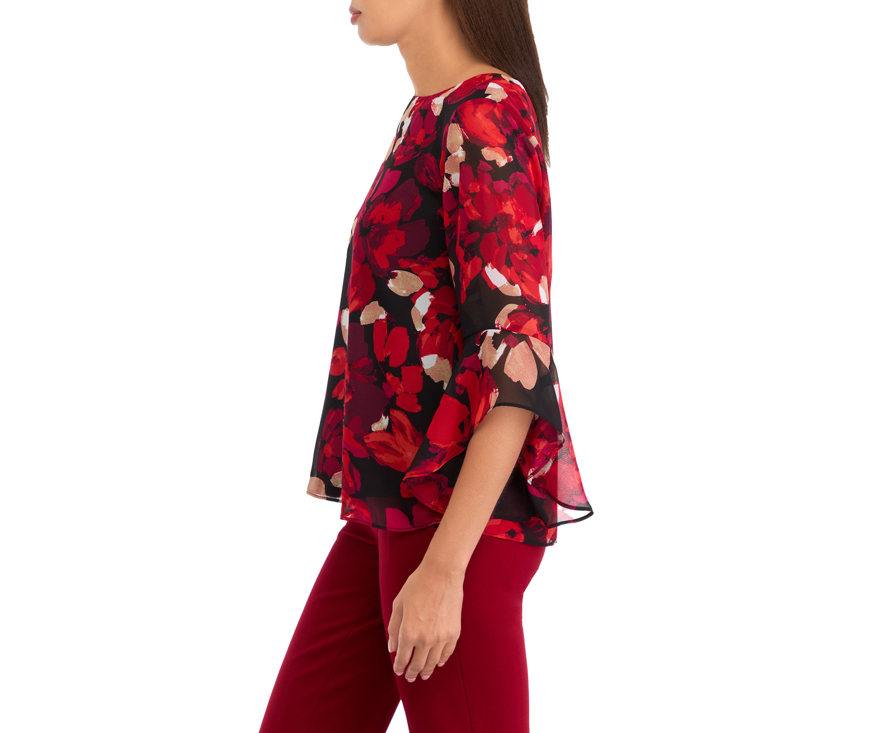 Womens Ruffle Sleeve Blouse