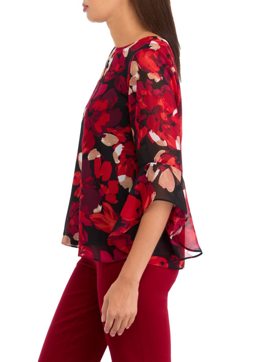 Womens Ruffle Sleeve Blouse