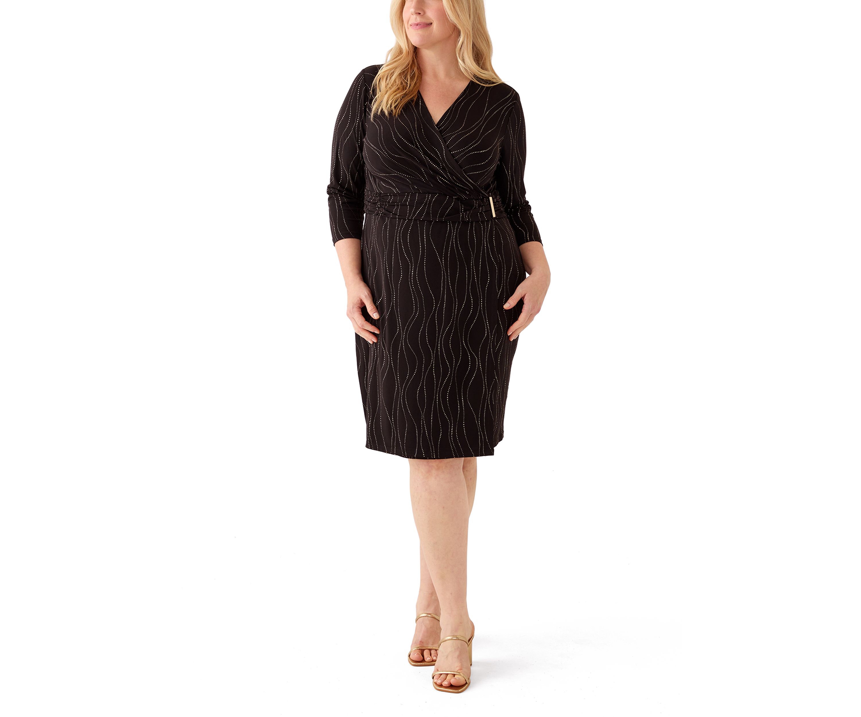 Plus Size Printed Wrap Dress