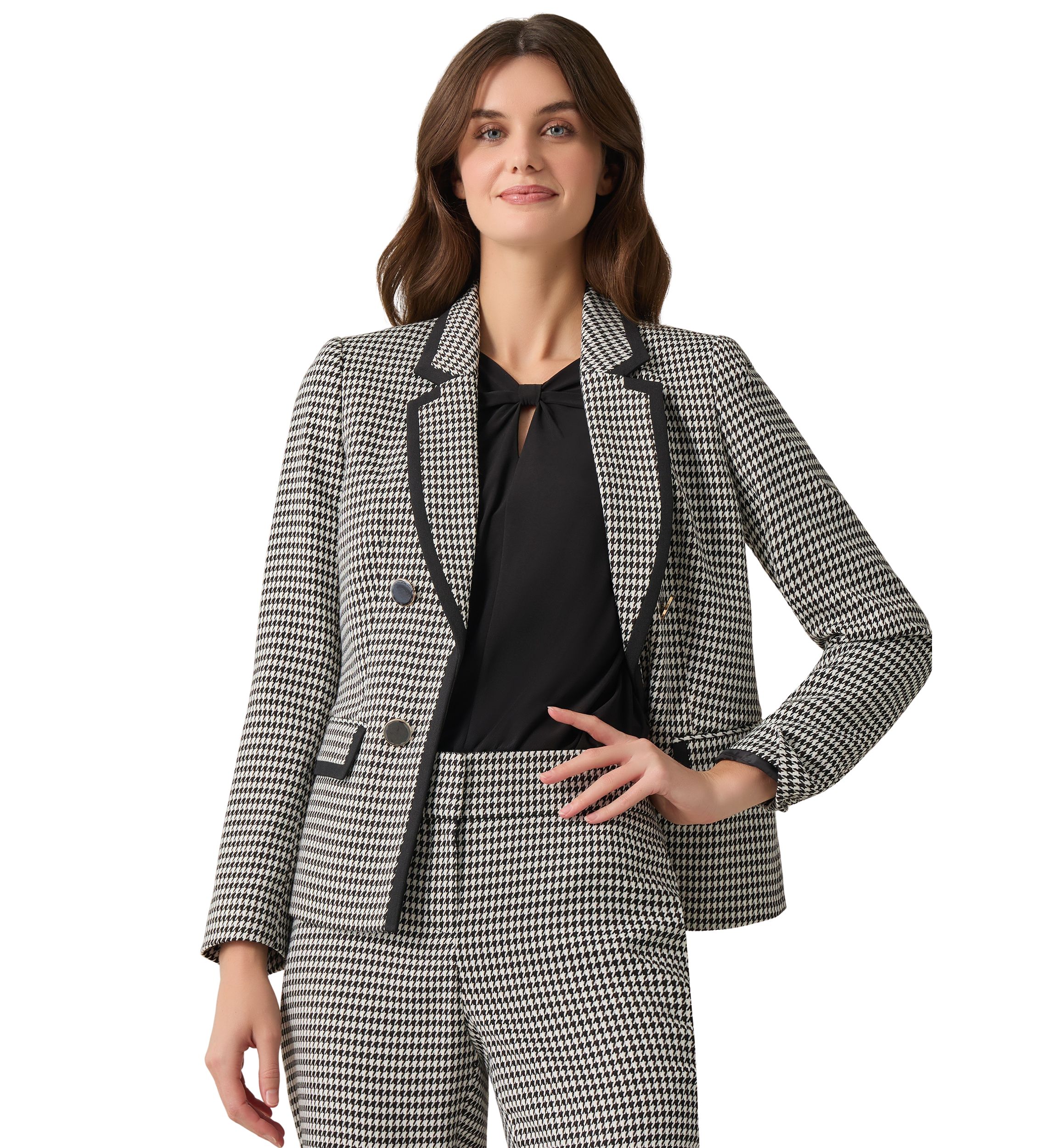Womens Faux Double Breasted Printed Suit Separate Jacket