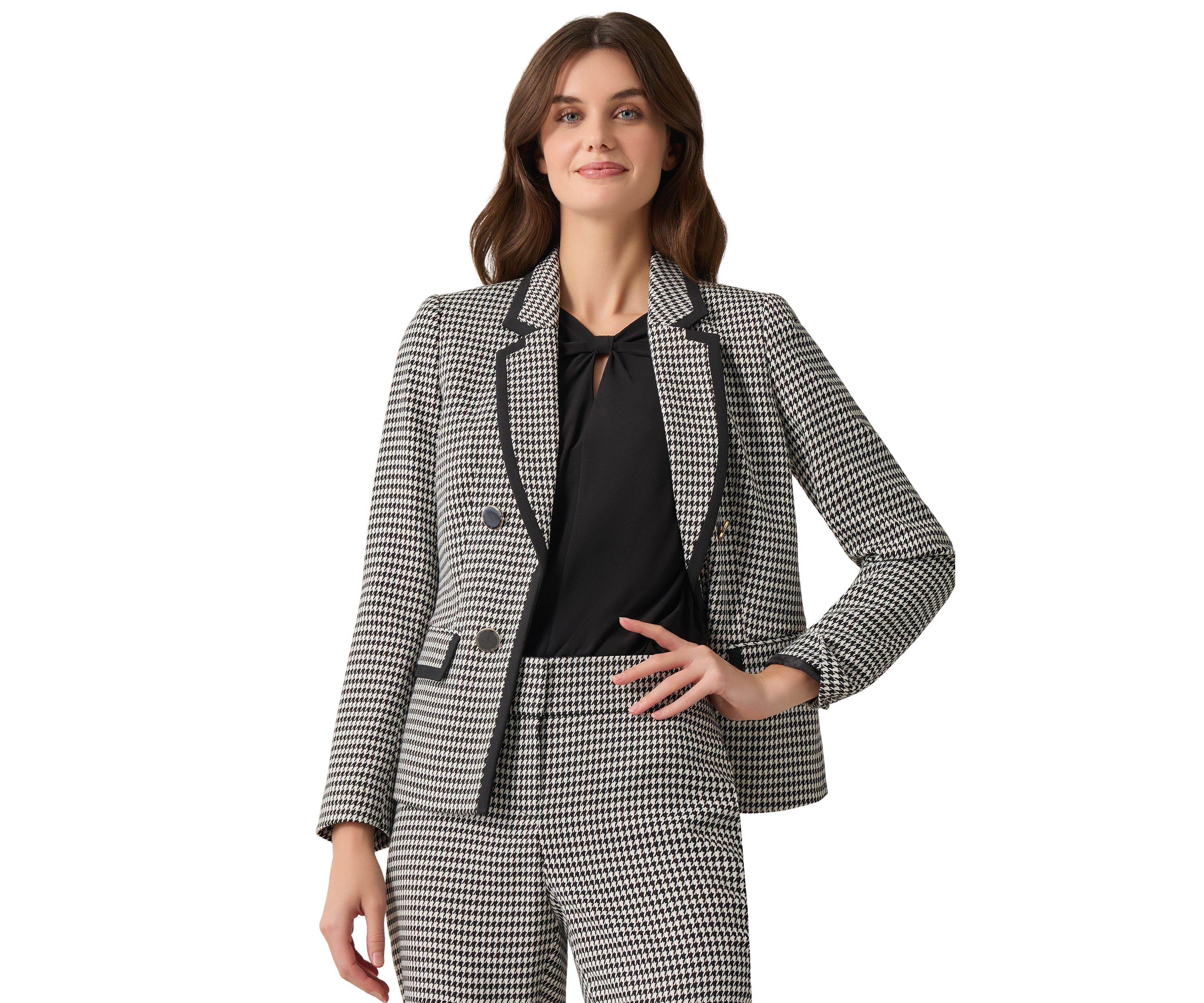 Womens Faux Double Breasted Printed Suit Separate Jacket