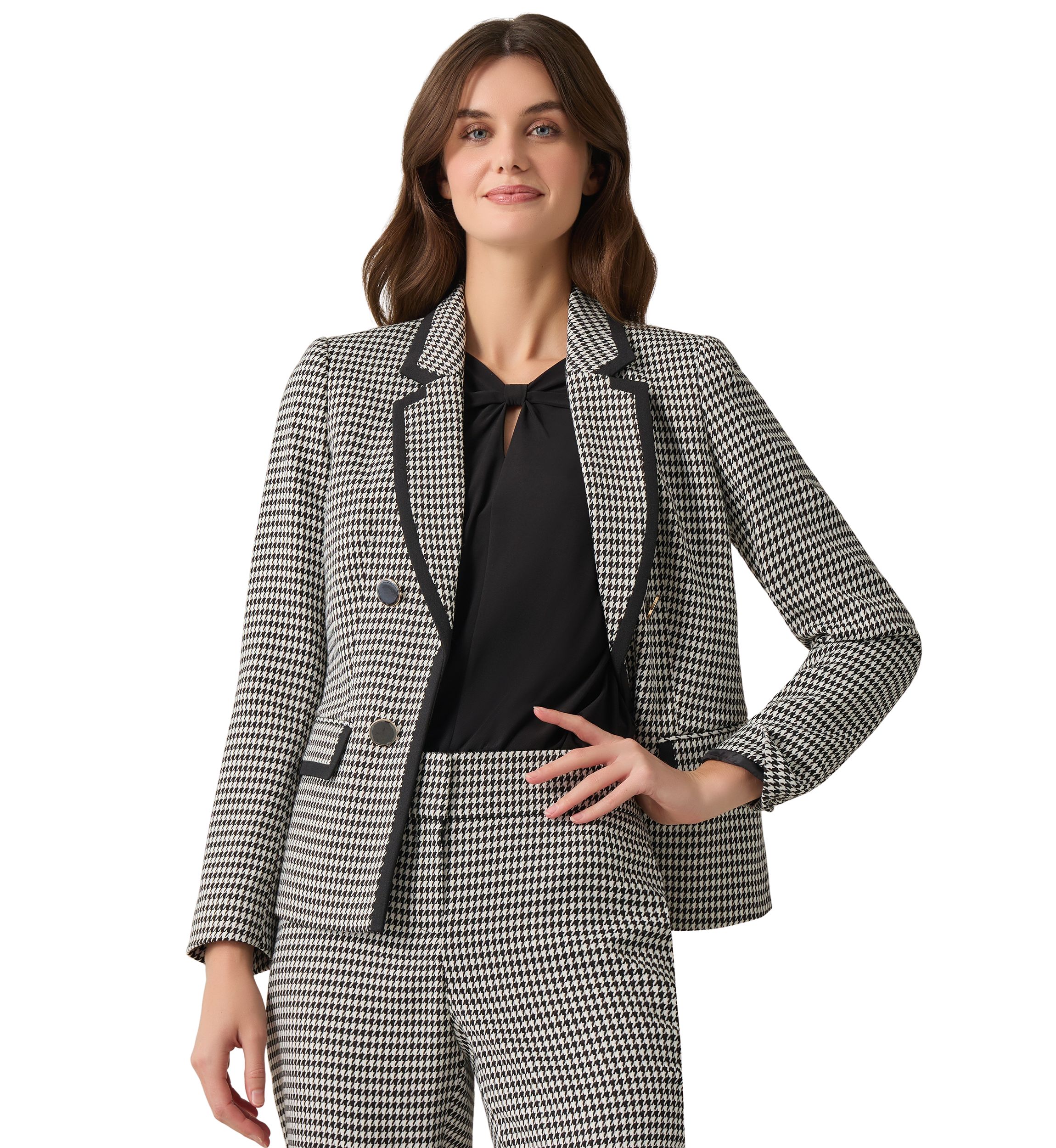 Petite Faux Double Breasted Printed Suit Separate Jacket