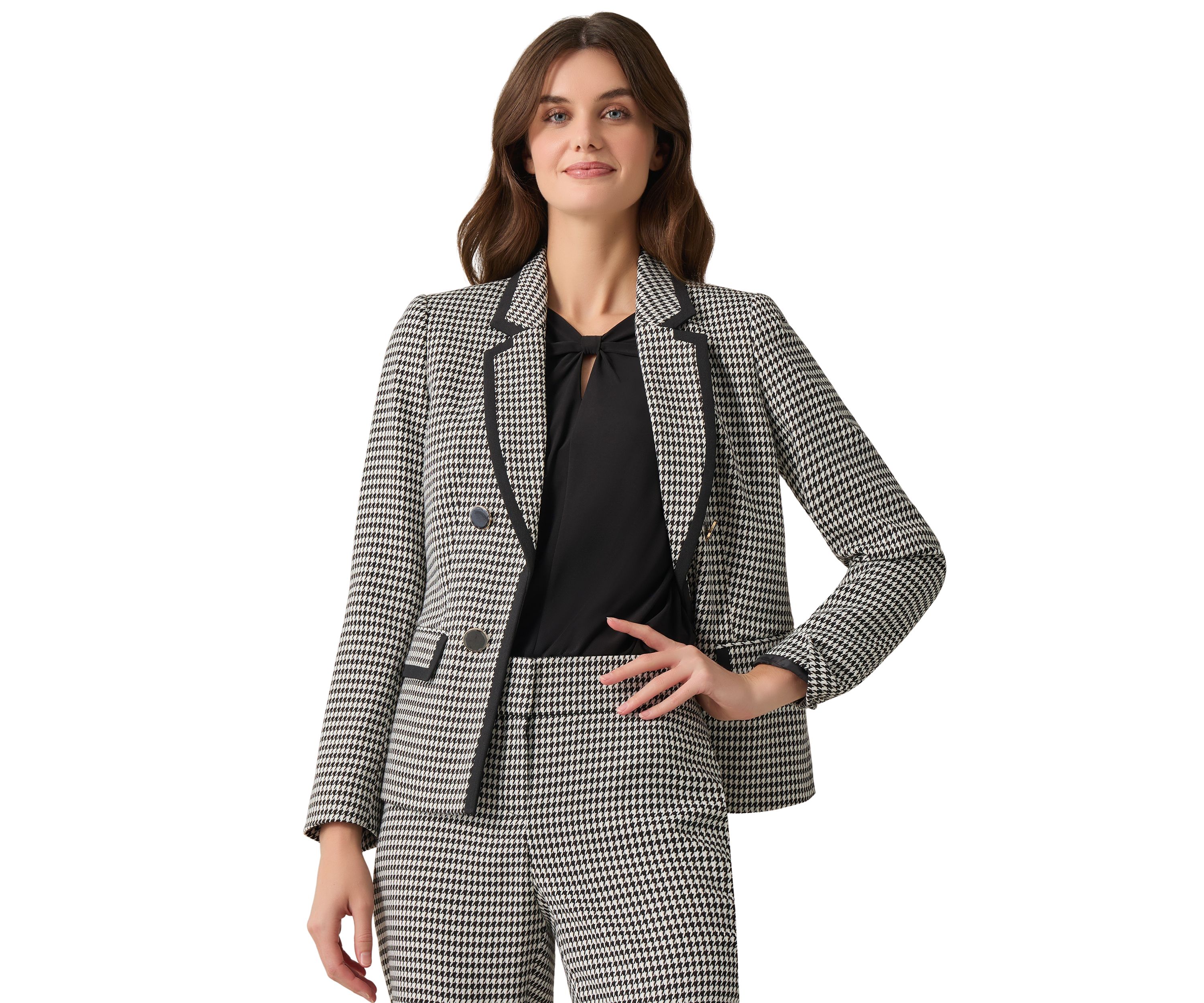 Petite Faux Double Breasted Printed Suit Separate Jacket