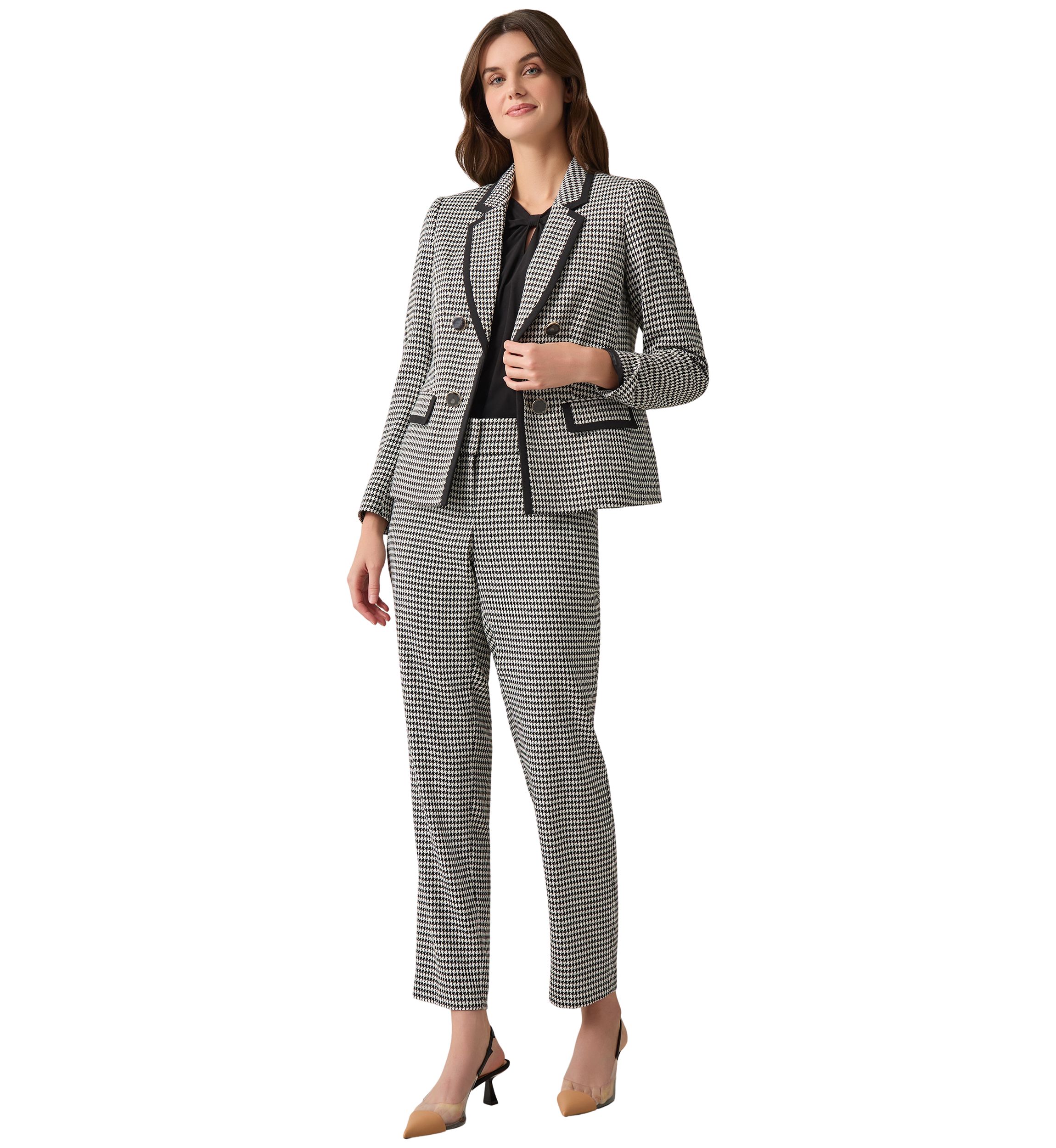 Petite Faux Double Breasted Printed Suit Separate Jacket