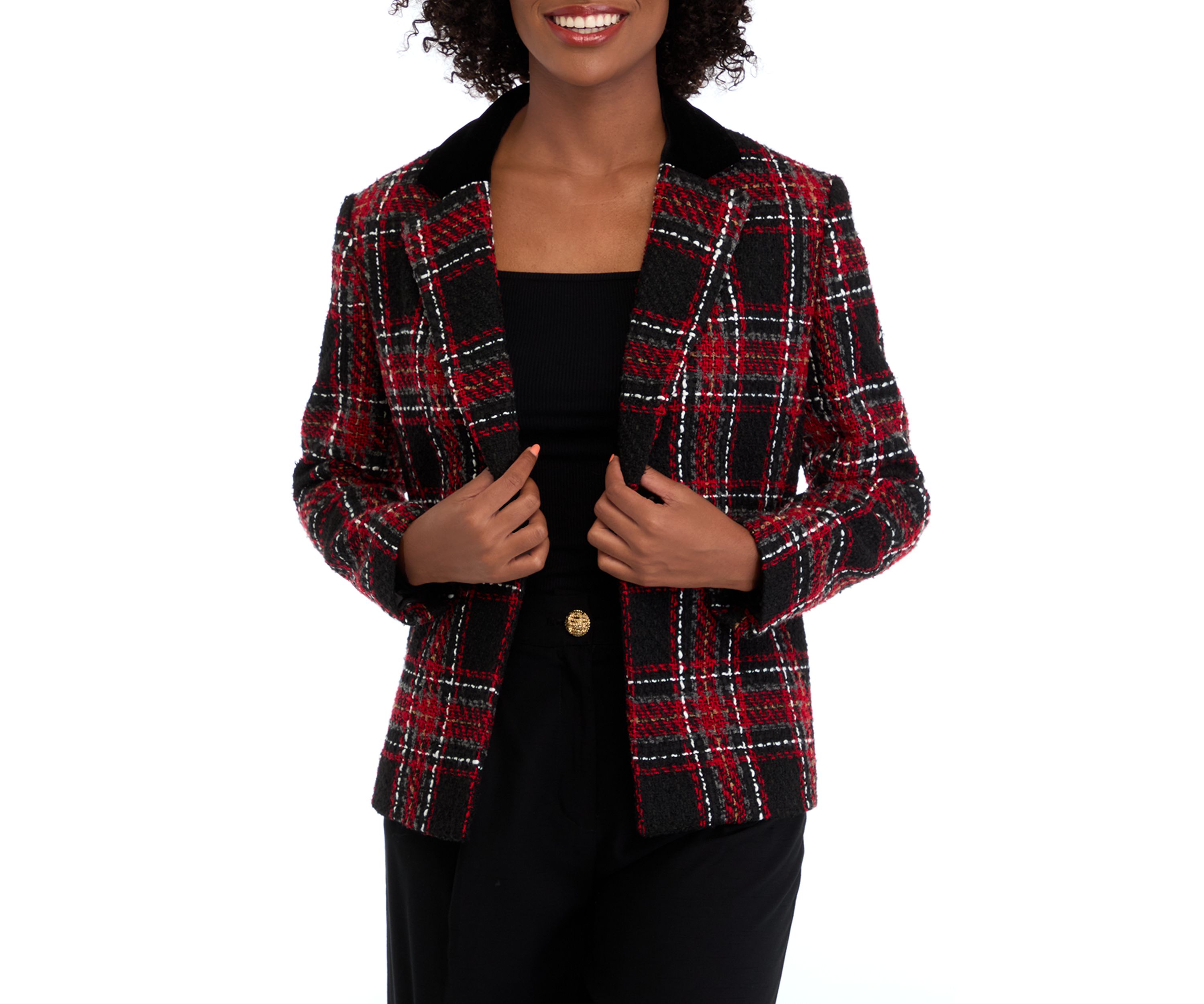Womens Notch Collar Open Jacket