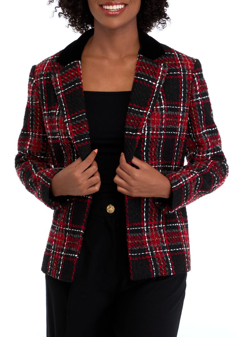 Womens Notch Collar Open Jacket