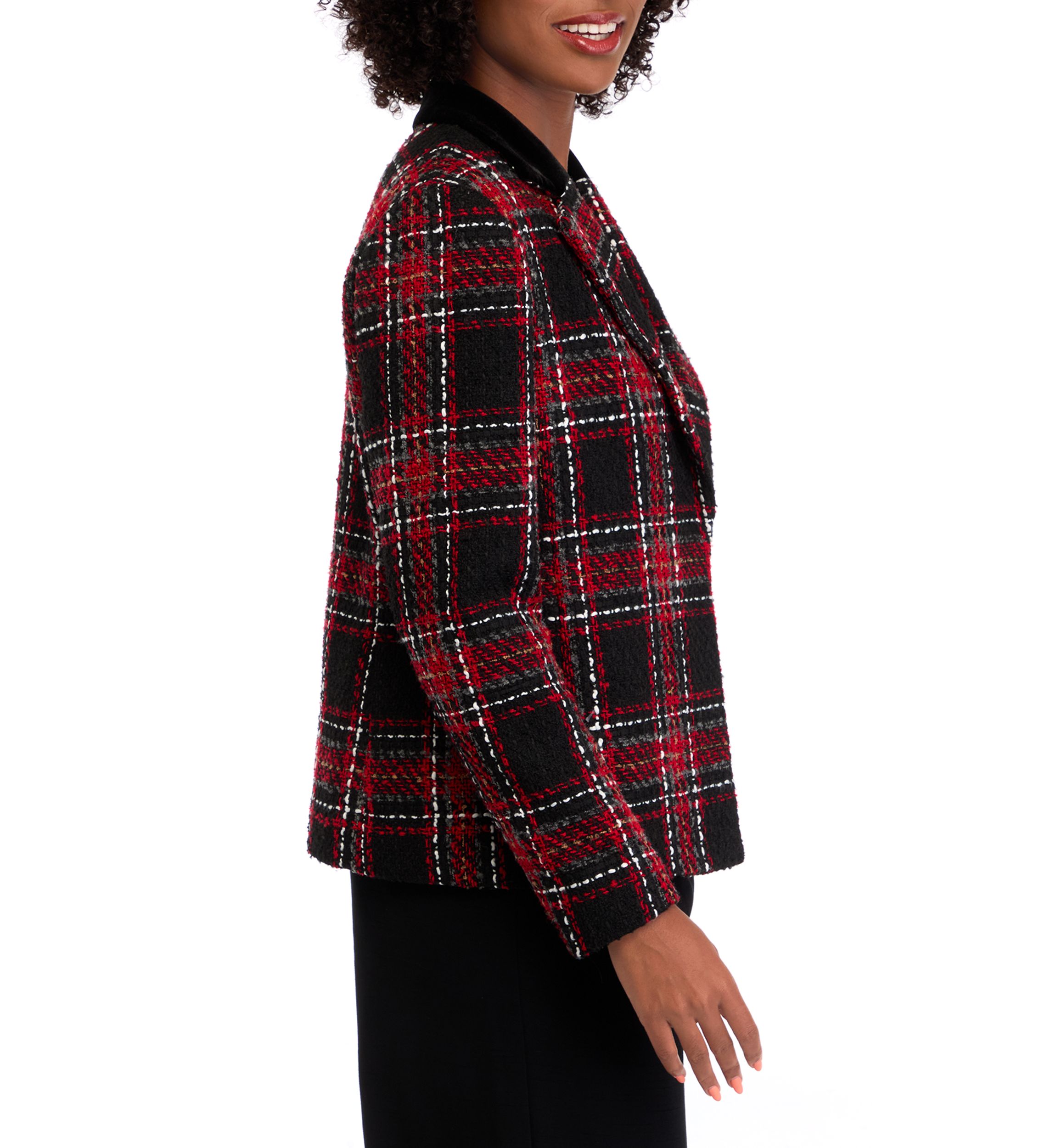 Womens Notch Collar Open Jacket