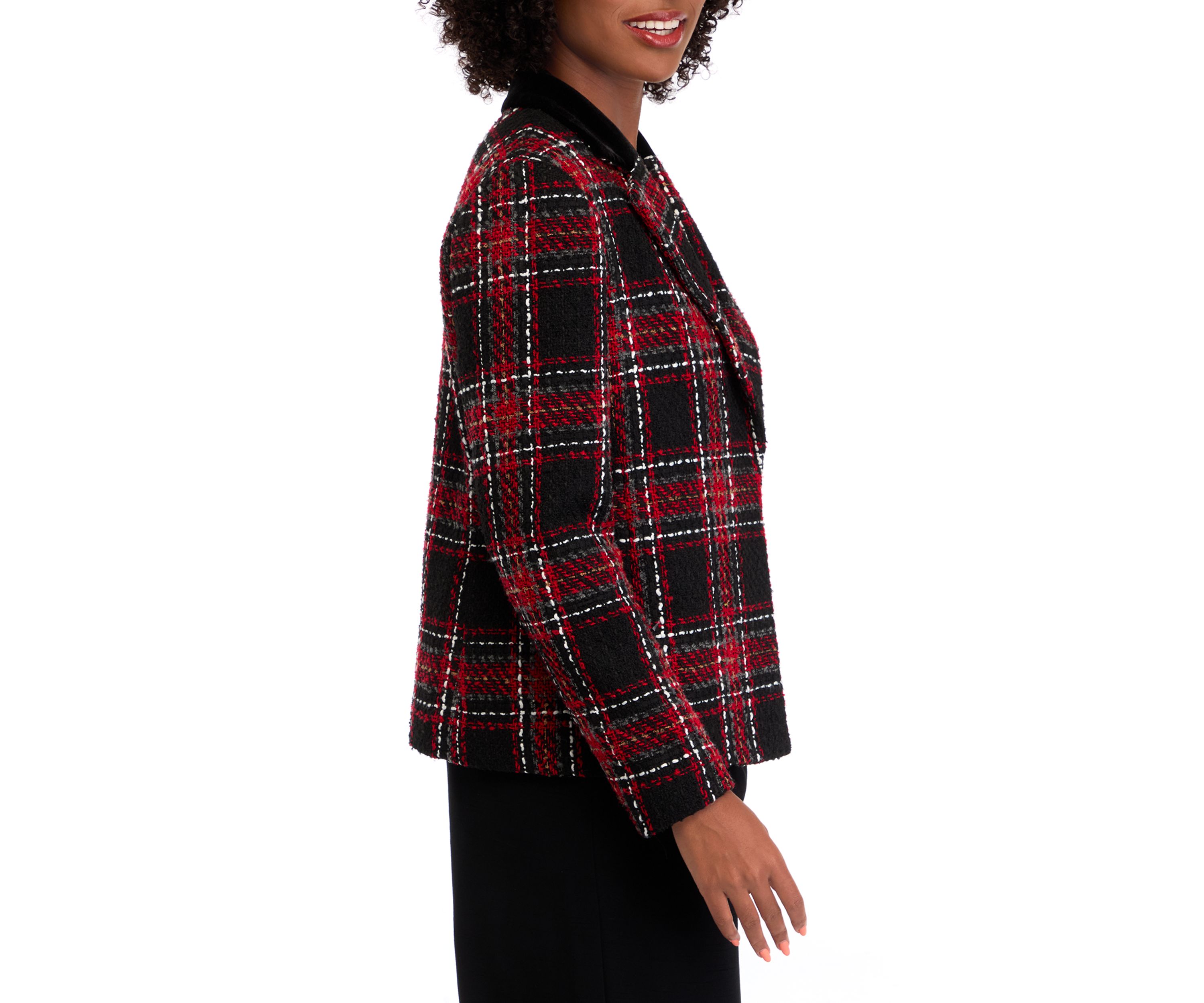 Womens Notch Collar Open Jacket