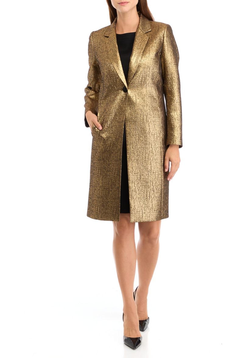 Womens Long Metallic Blazer
