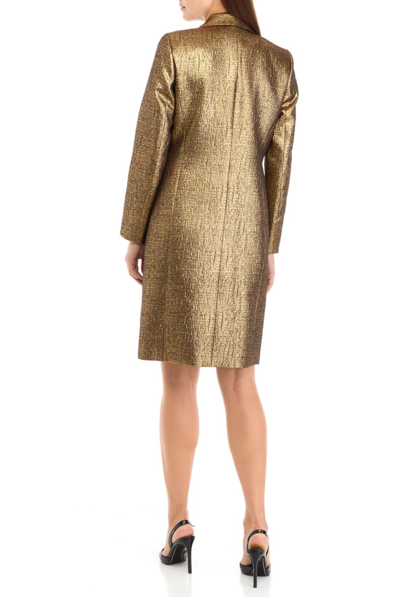 Womens Long Metallic Blazer