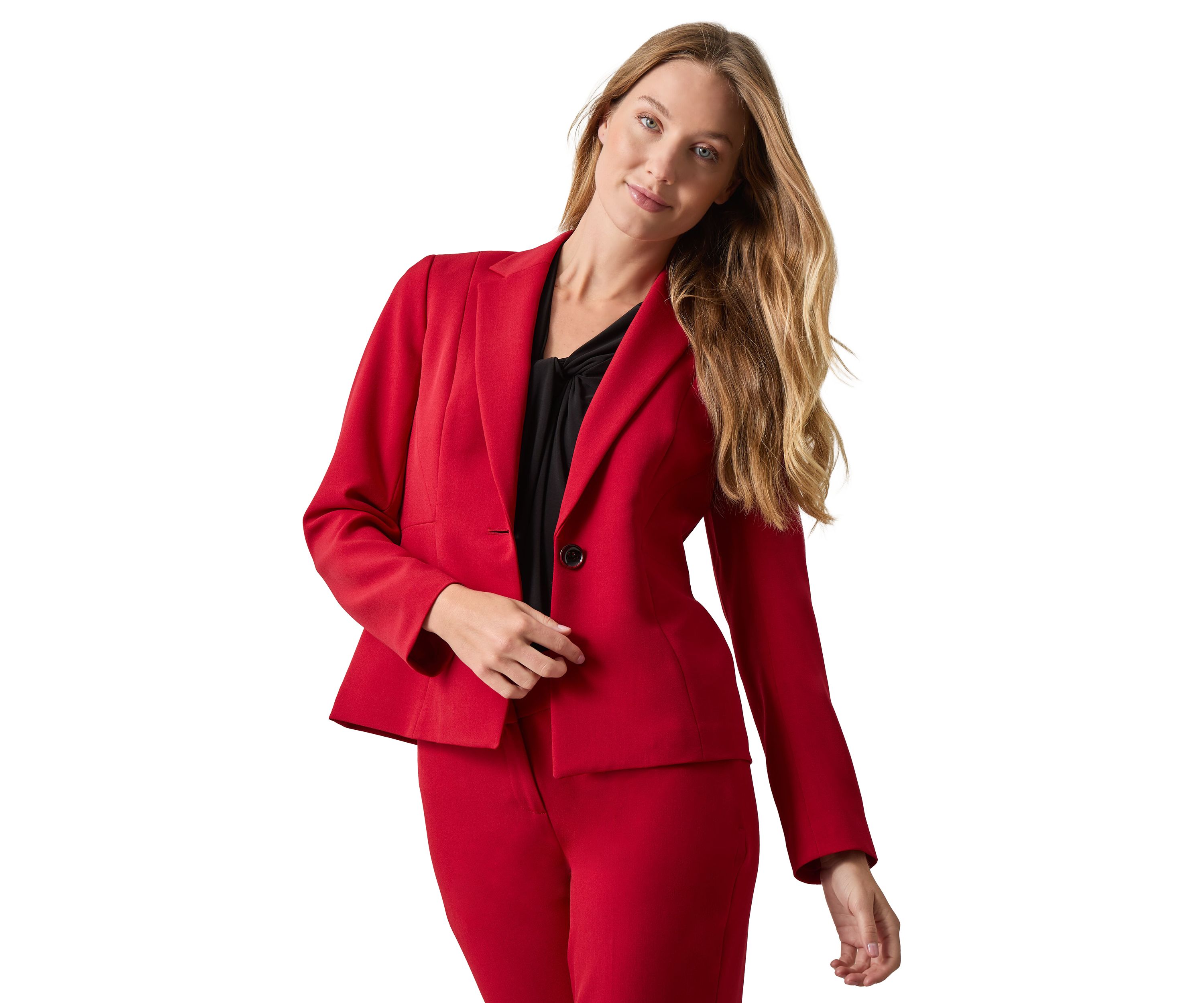 Womens One Button Jacket with Princess Seams