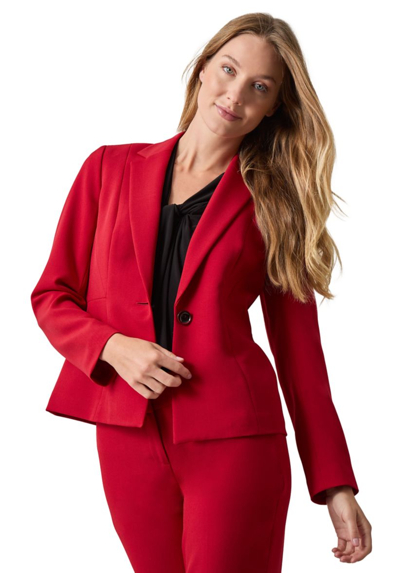 Womens One Button Jacket with Princess Seams