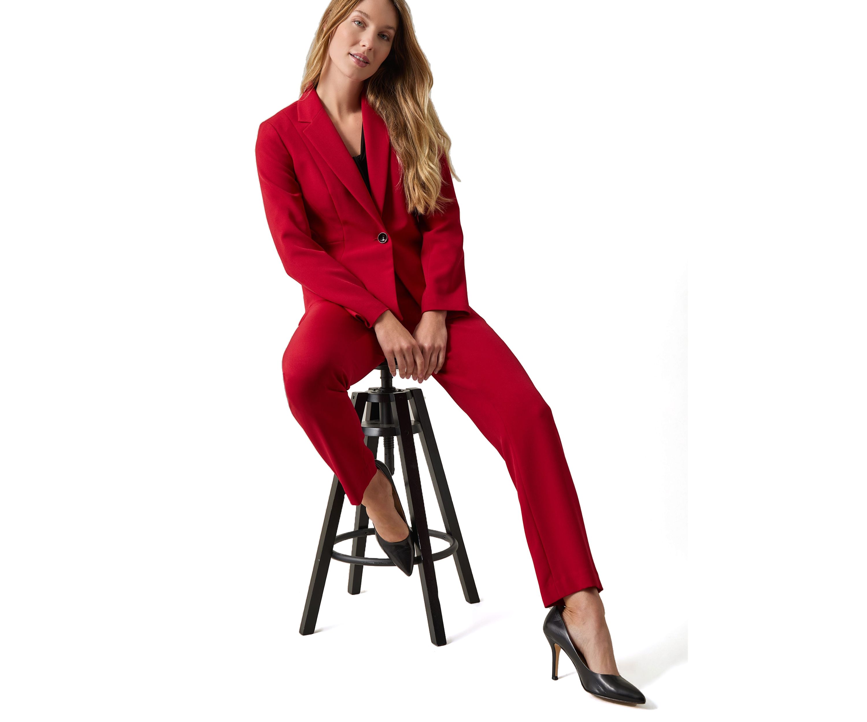 Womens One Button Jacket with Princess Seams