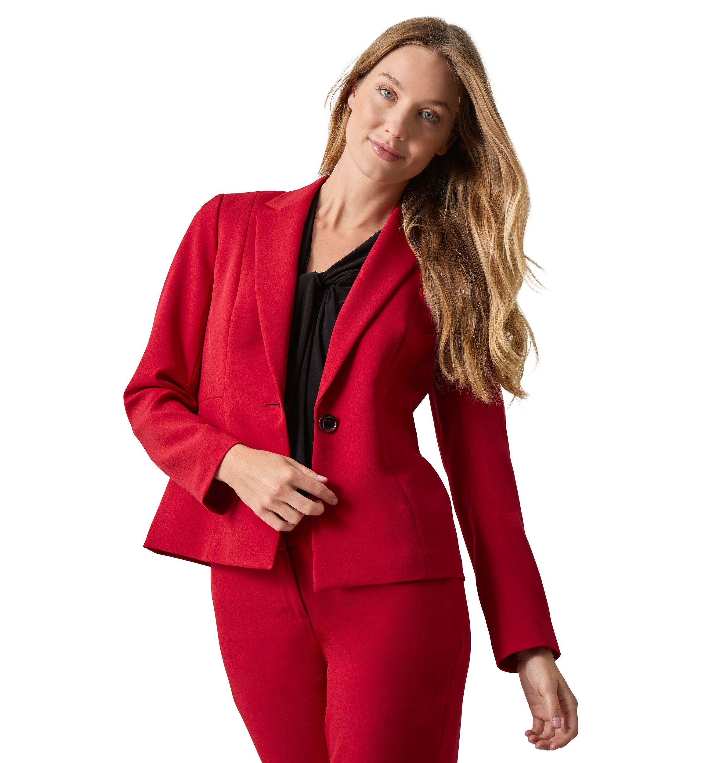 Petite One Button Jacket with Princess Seams