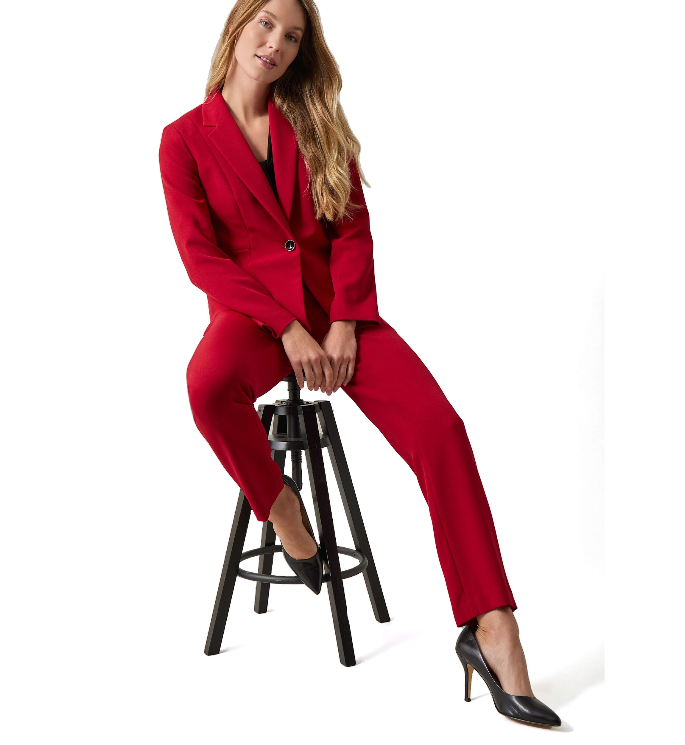 Petite One Button Jacket with Princess Seams
