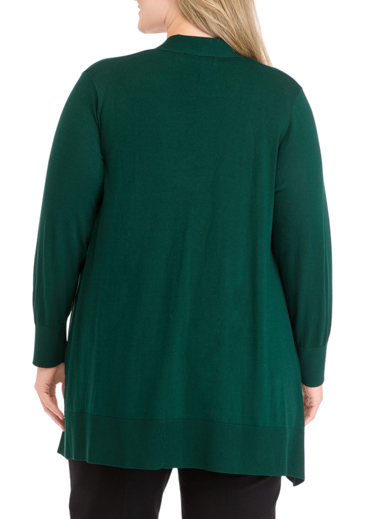 Plus Size Shark Bite Open Front Cardigan