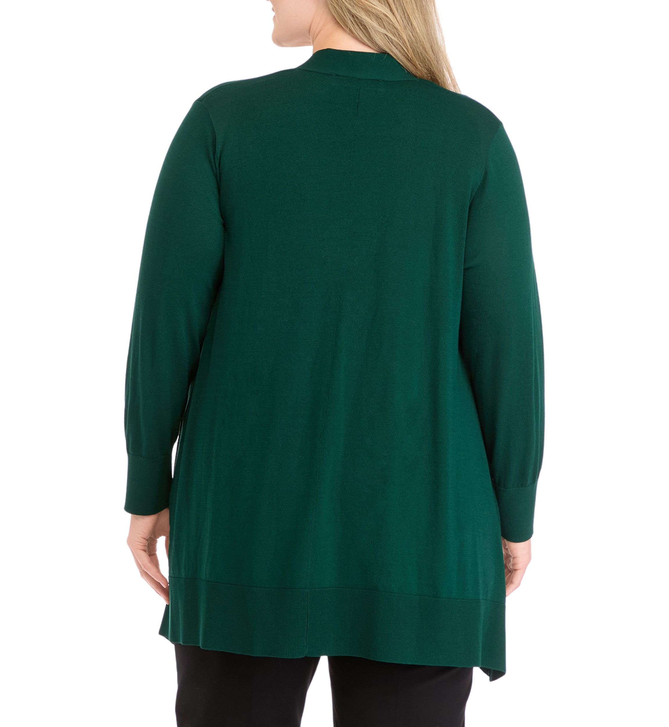 Plus Size Shark Bite Open Front Cardigan