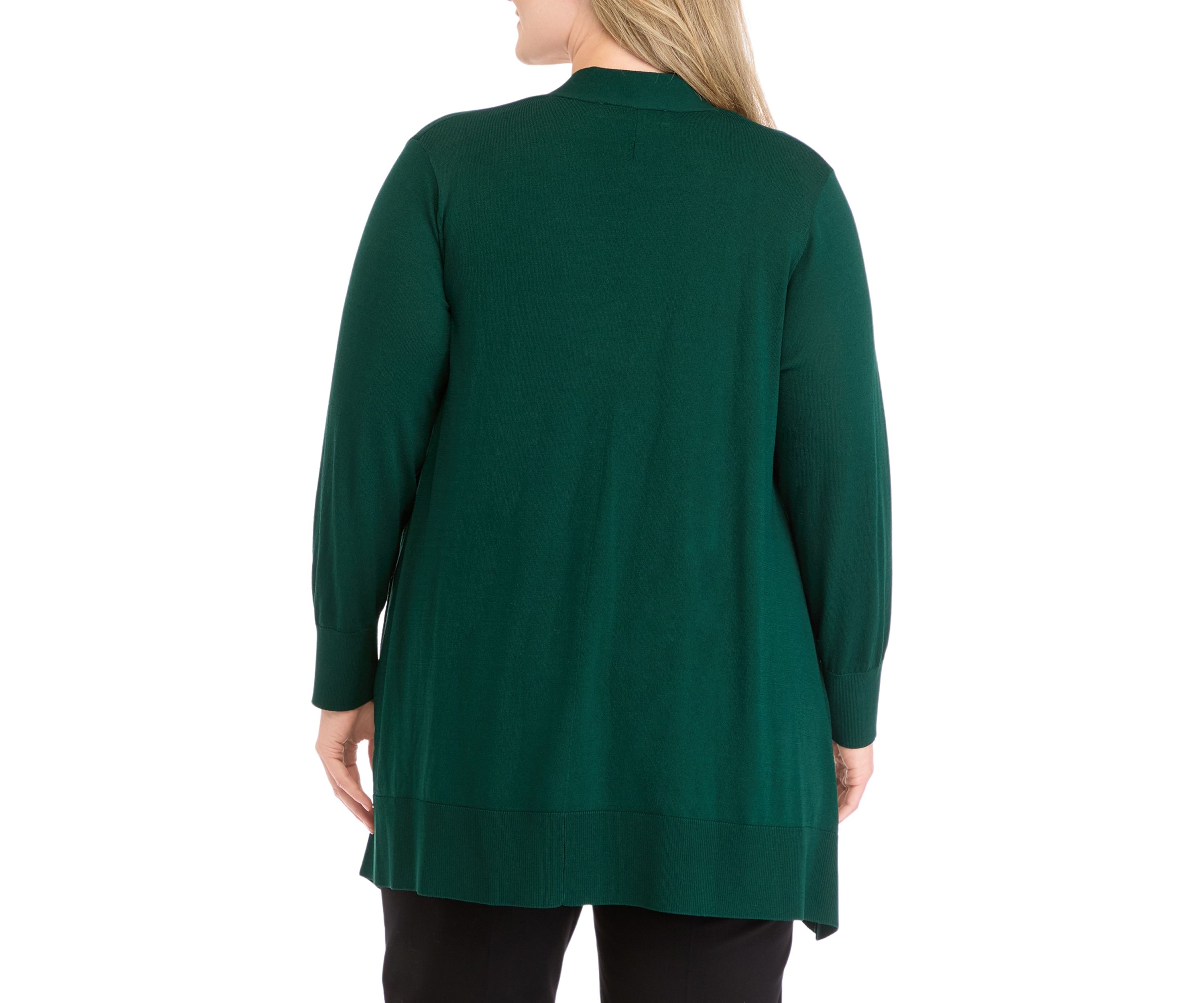 Plus Size Shark Bite Open Front Cardigan