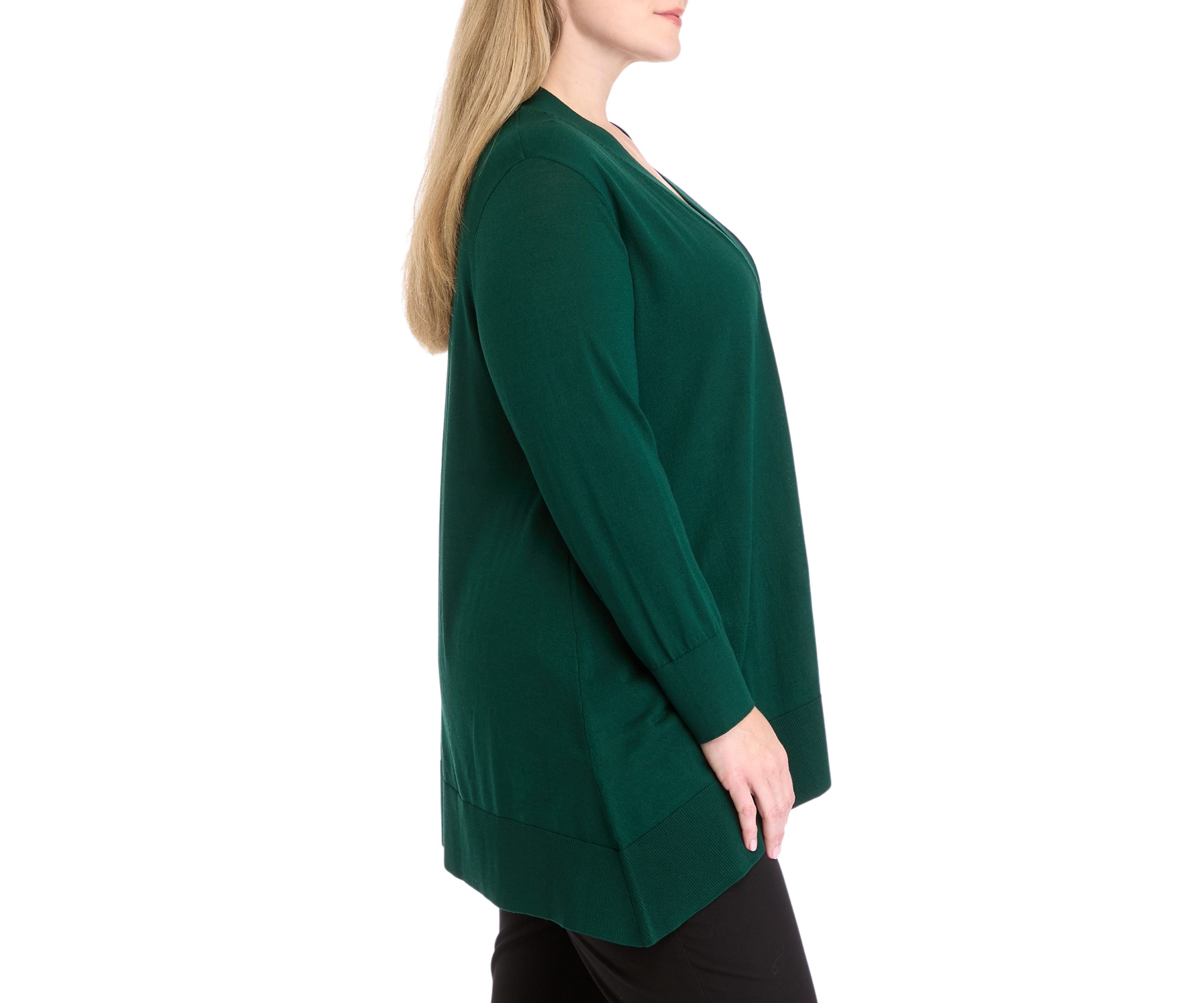 Plus Size Shark Bite Open Front Cardigan