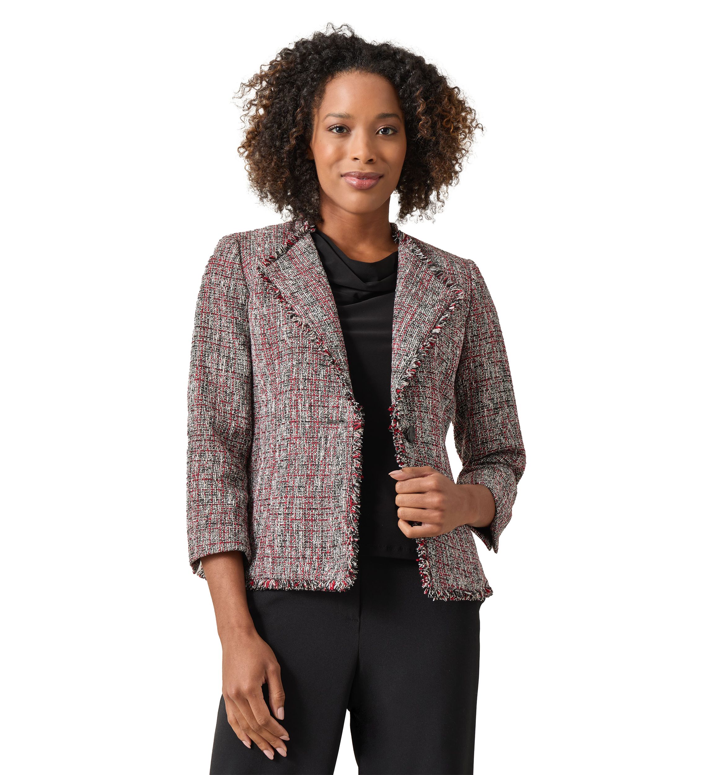 Womens One Button Wing Lapel Blazer