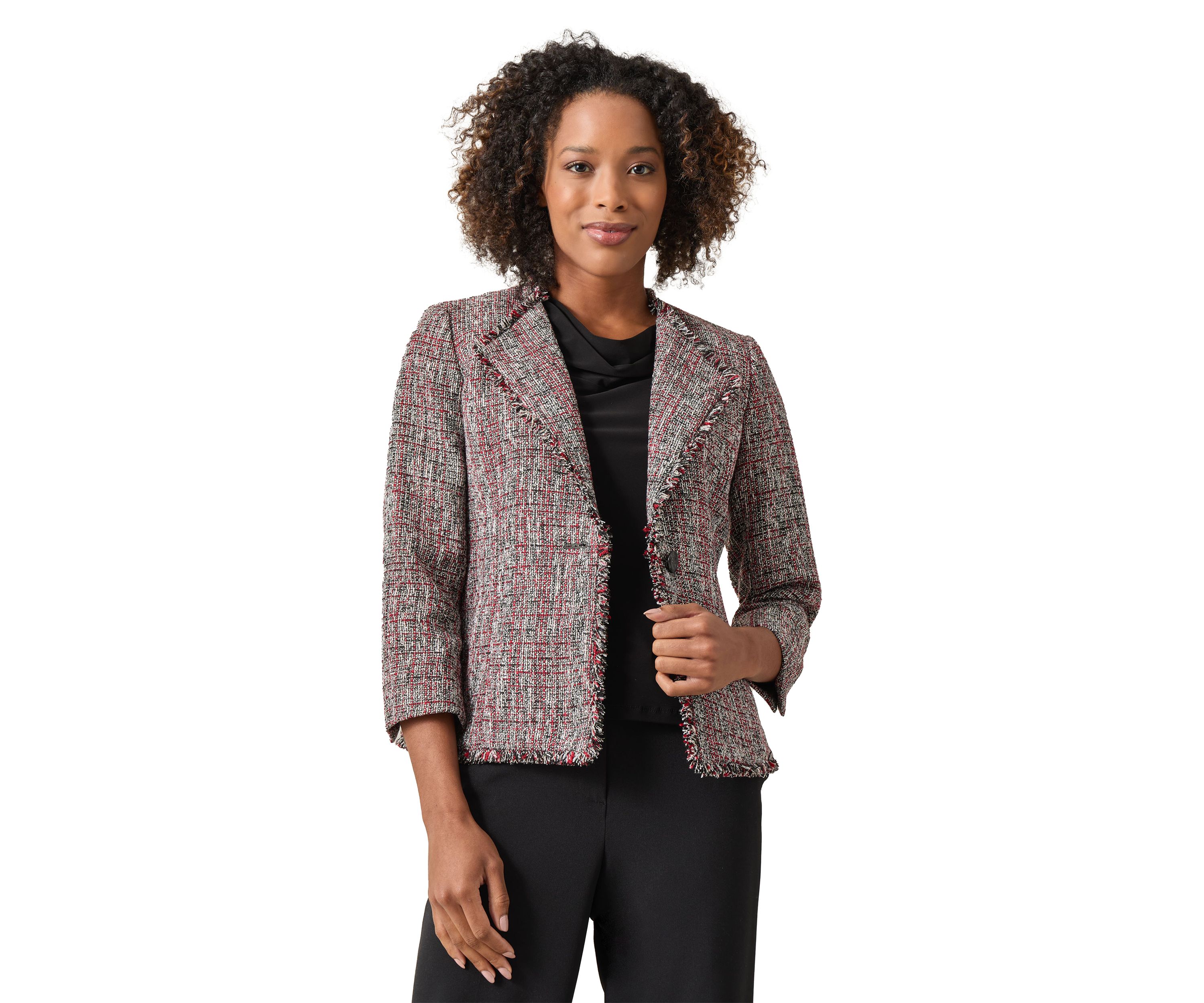 Womens One Button Wing Lapel Blazer