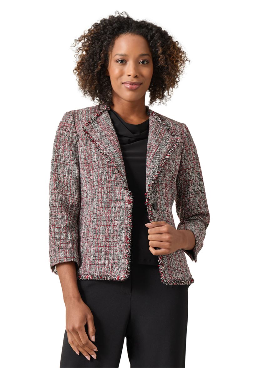 Womens One Button Wing Lapel Blazer