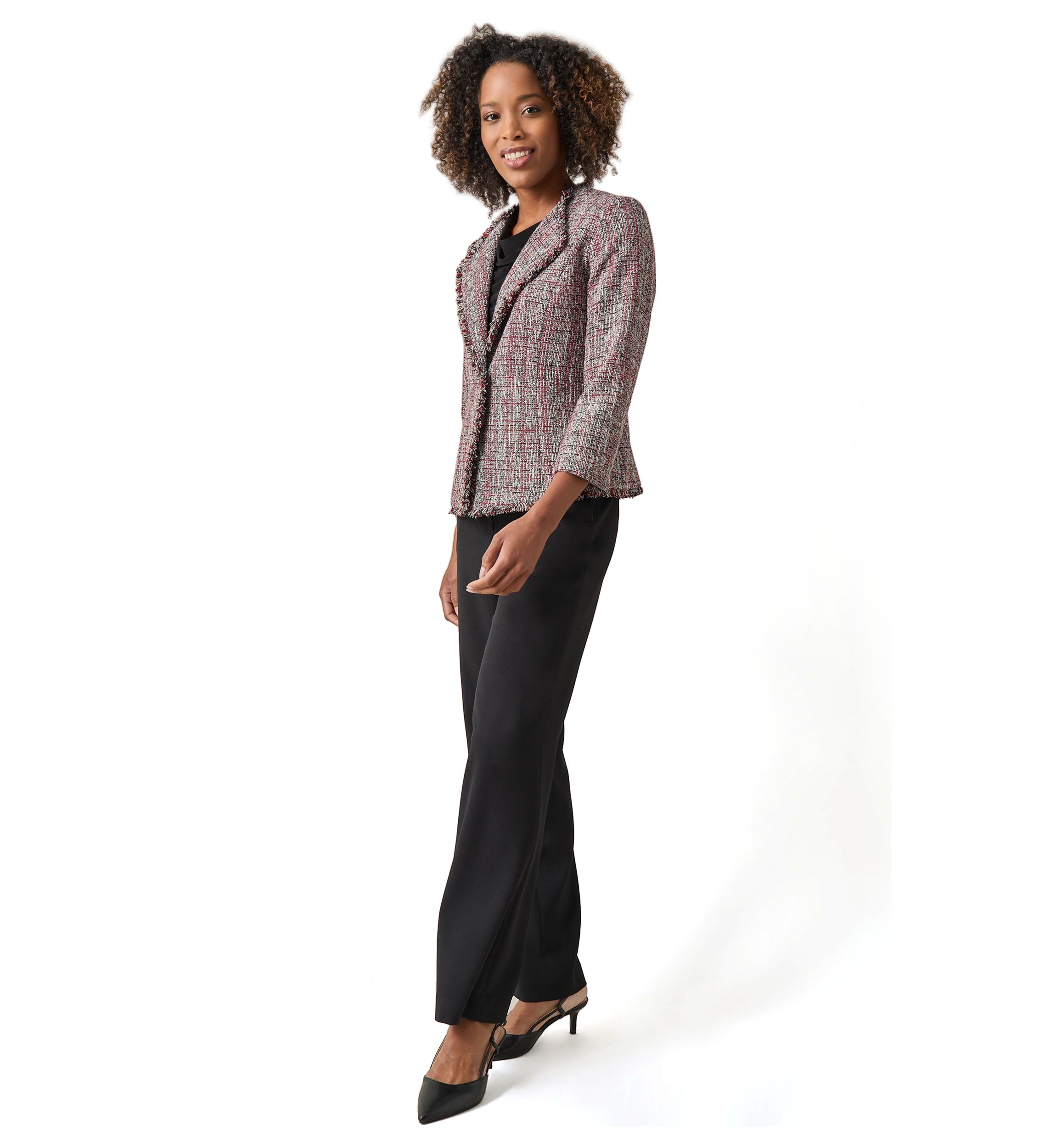 Womens One Button Wing Lapel Blazer