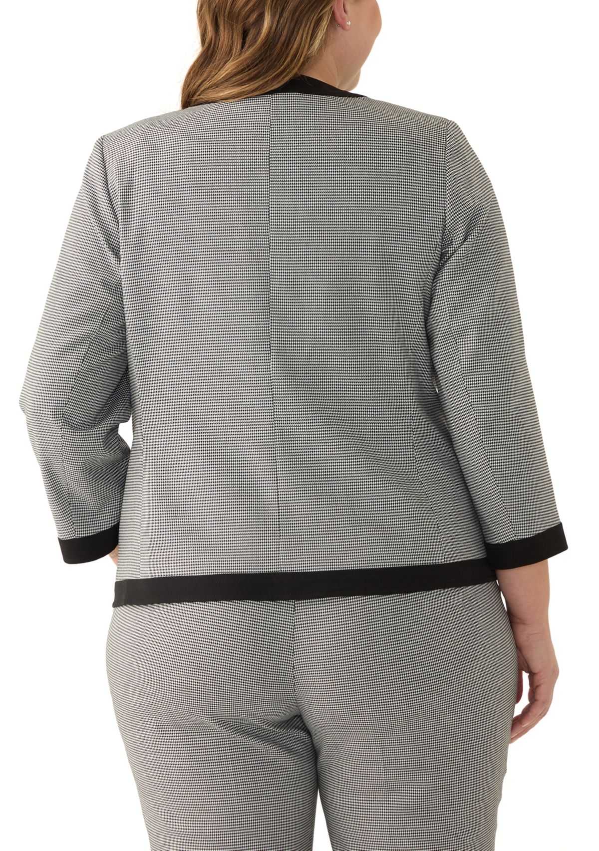 Plus Size Framed Jacket with Welt Pockets