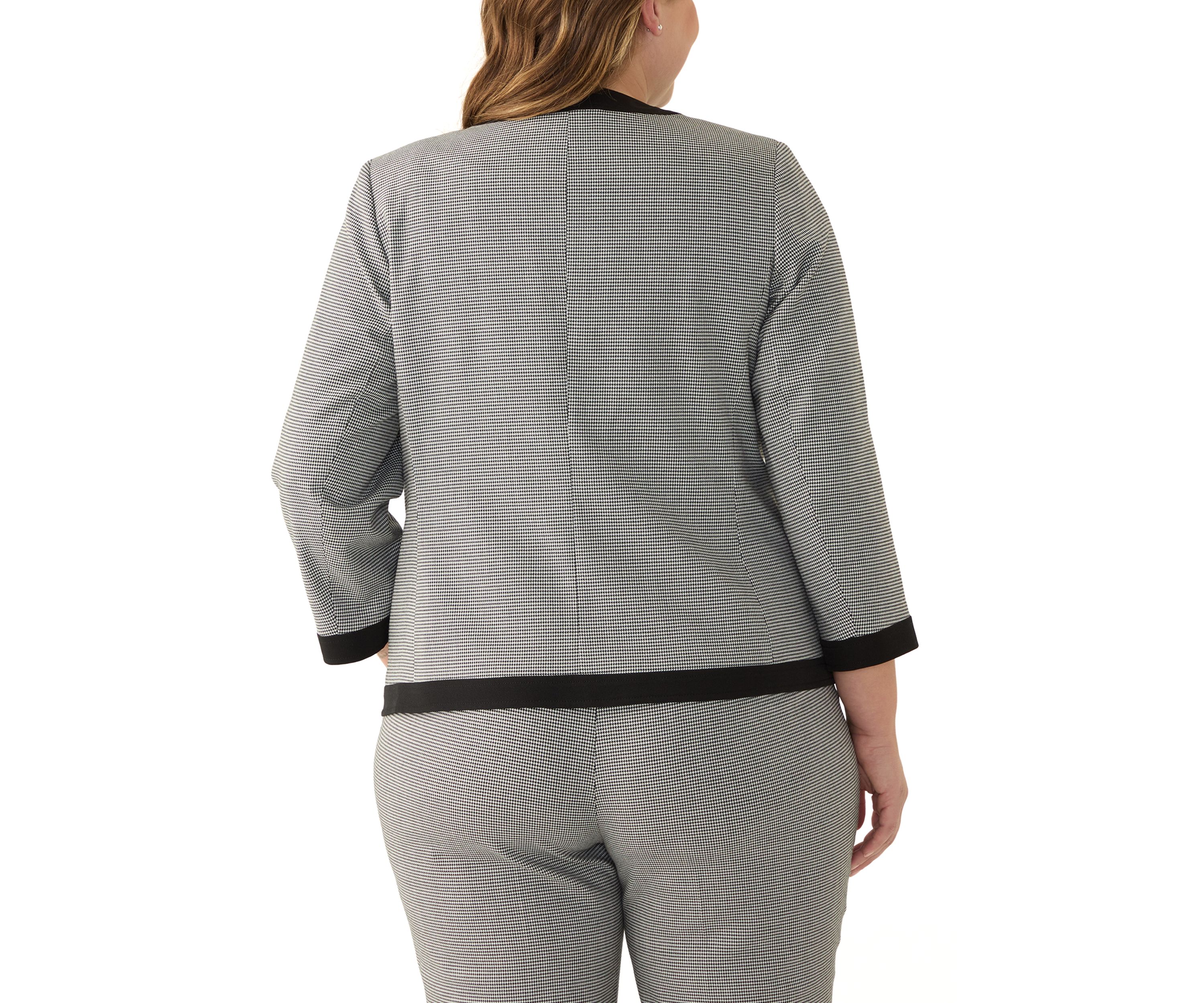 Plus Size Framed Jacket with Welt Pockets