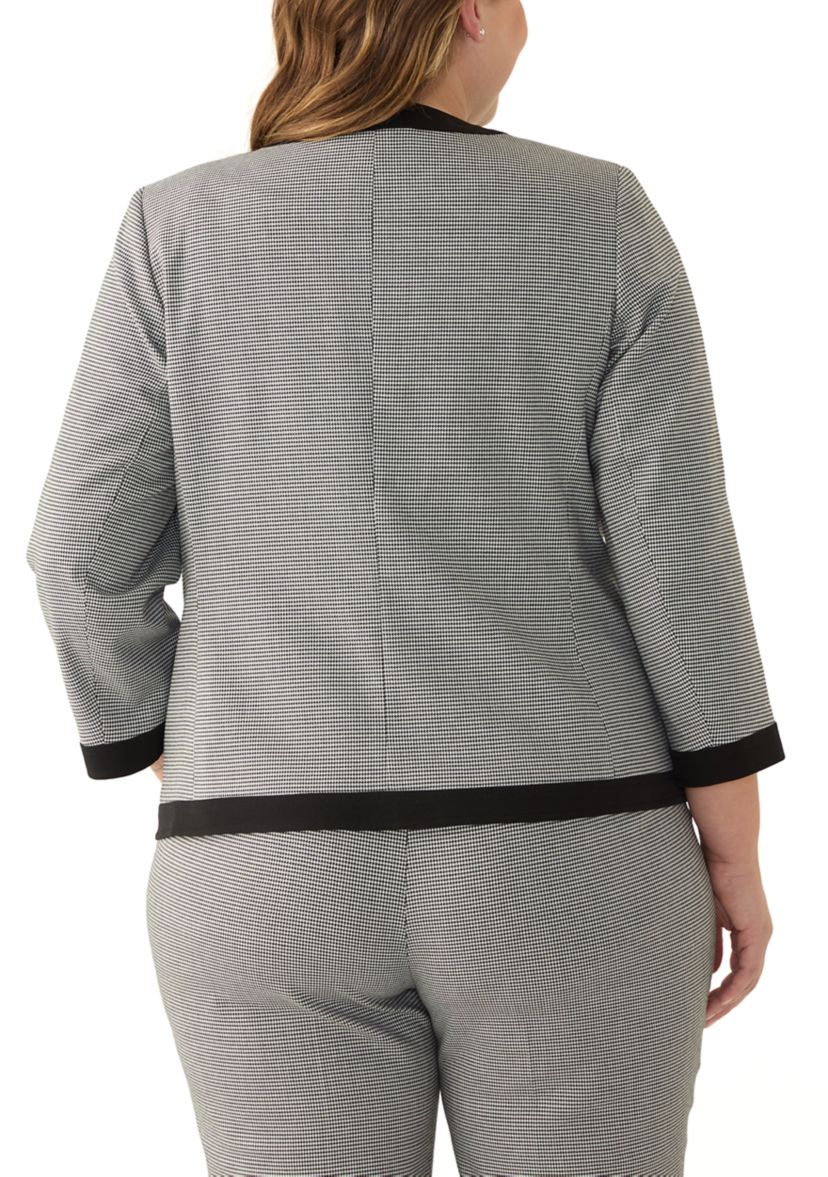 Plus Size Framed Jacket with Welt Pockets