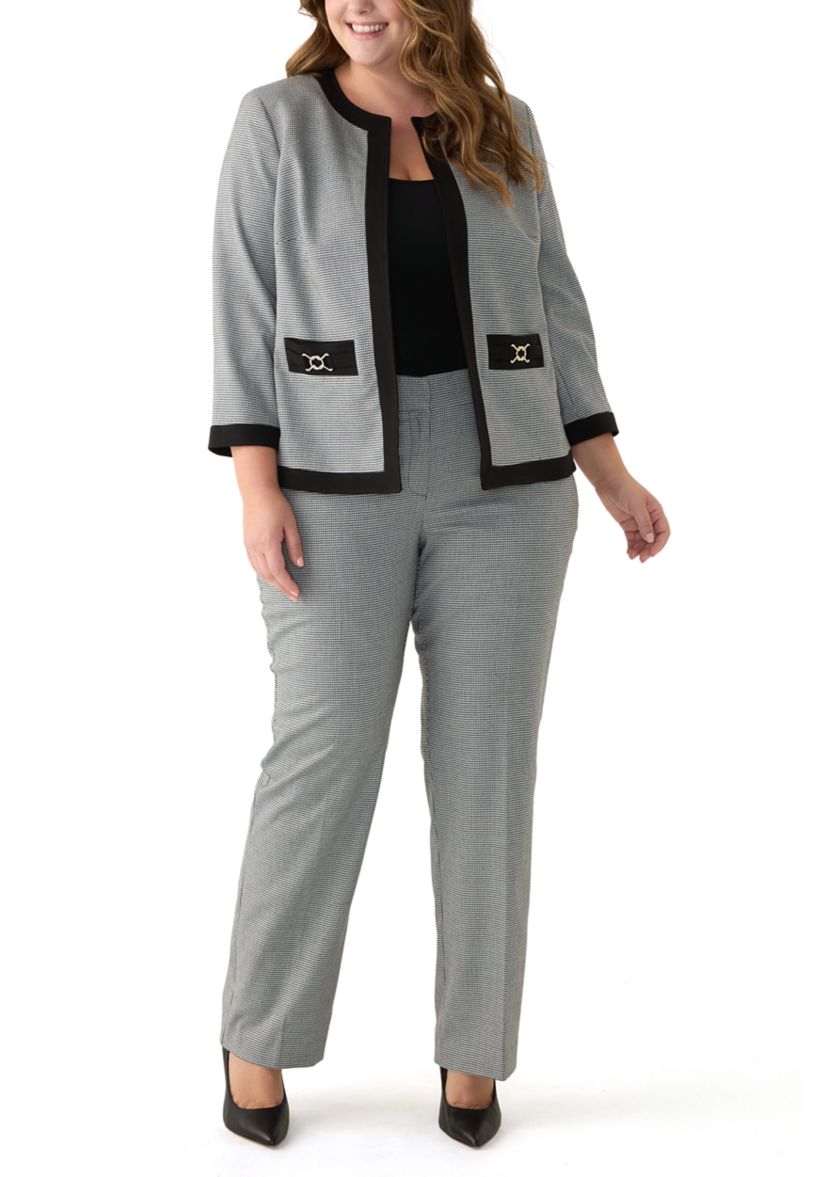Plus Size Framed Jacket with Welt Pockets