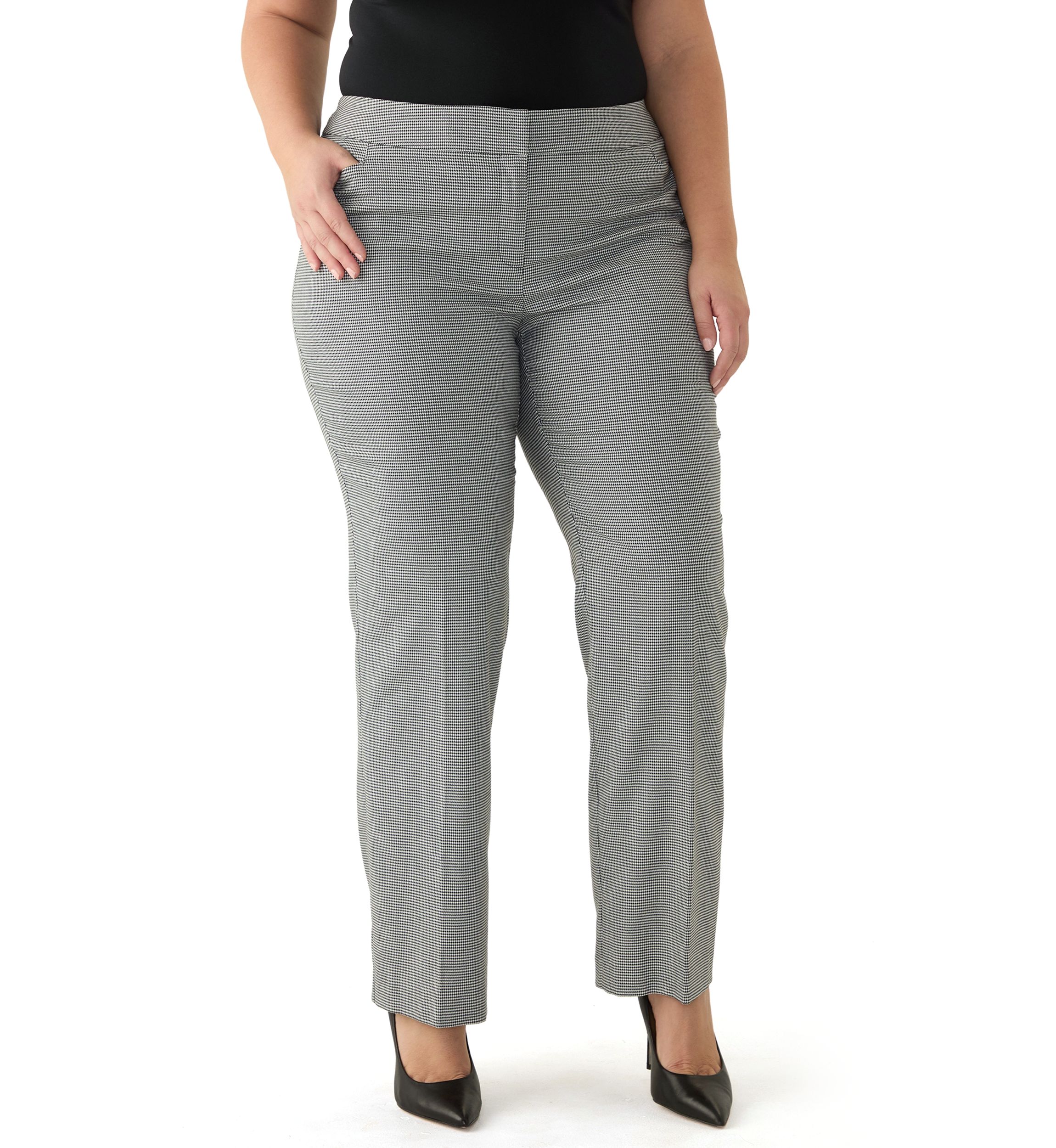 Plus Size Fly Front L Pocket Trouser Pants
