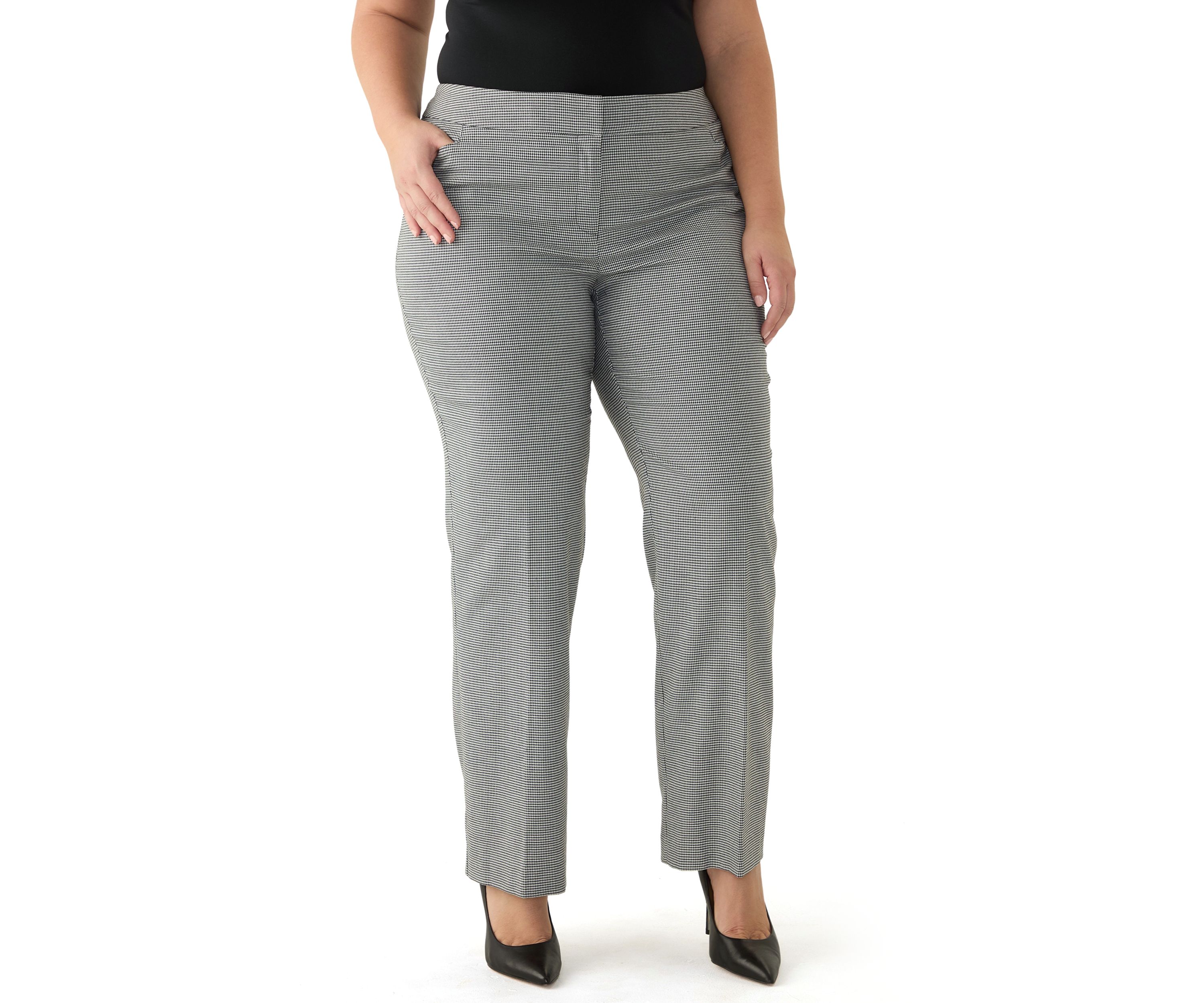 Plus Size Fly Front L Pocket Trouser Pants