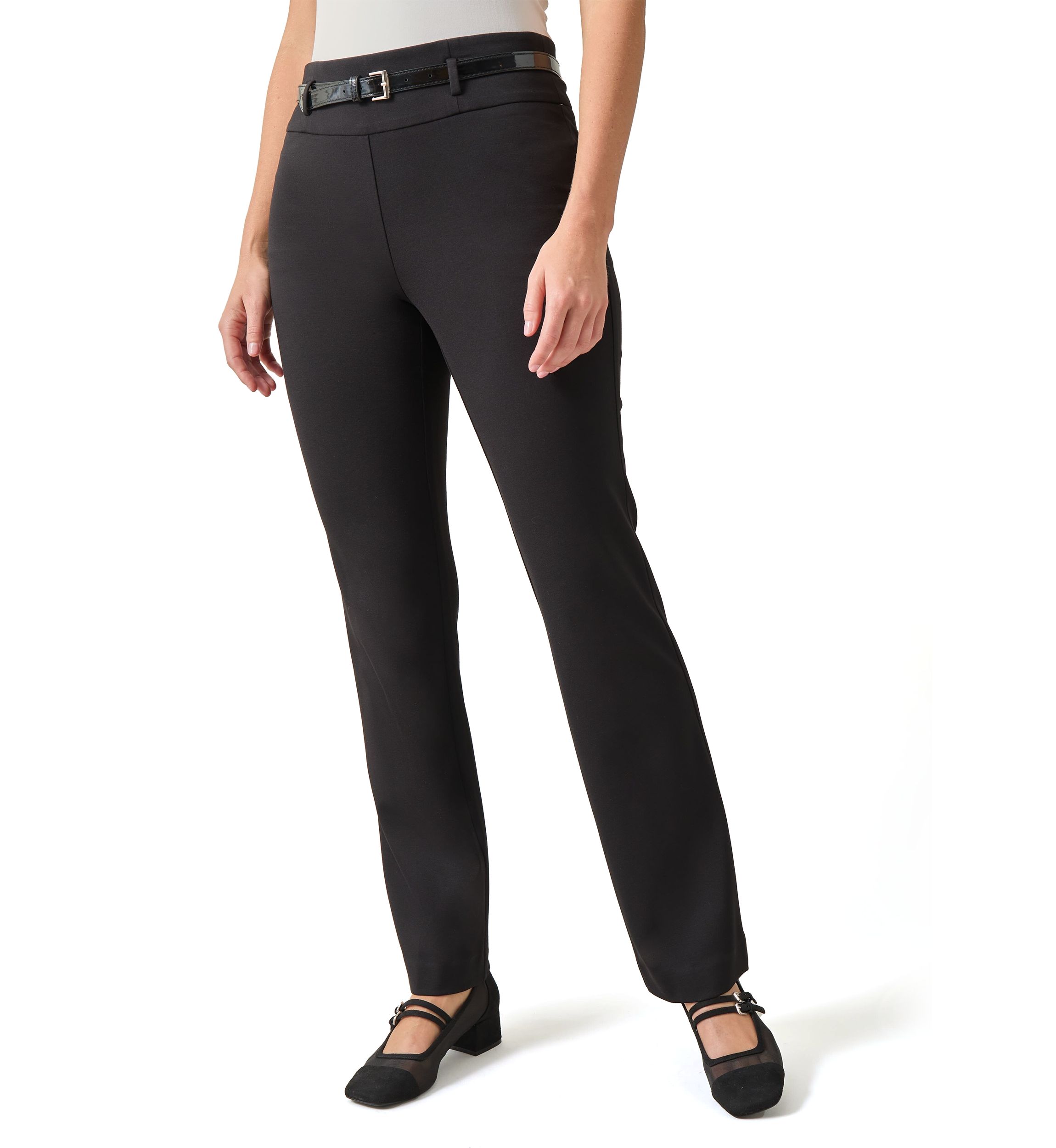 Womens High Rise Pull On Pants with Belt