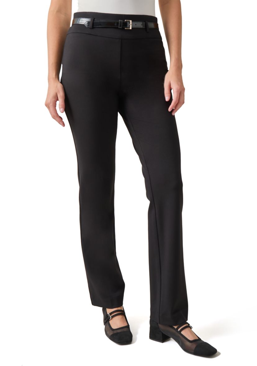 Womens High Rise Pull On Pants with Belt