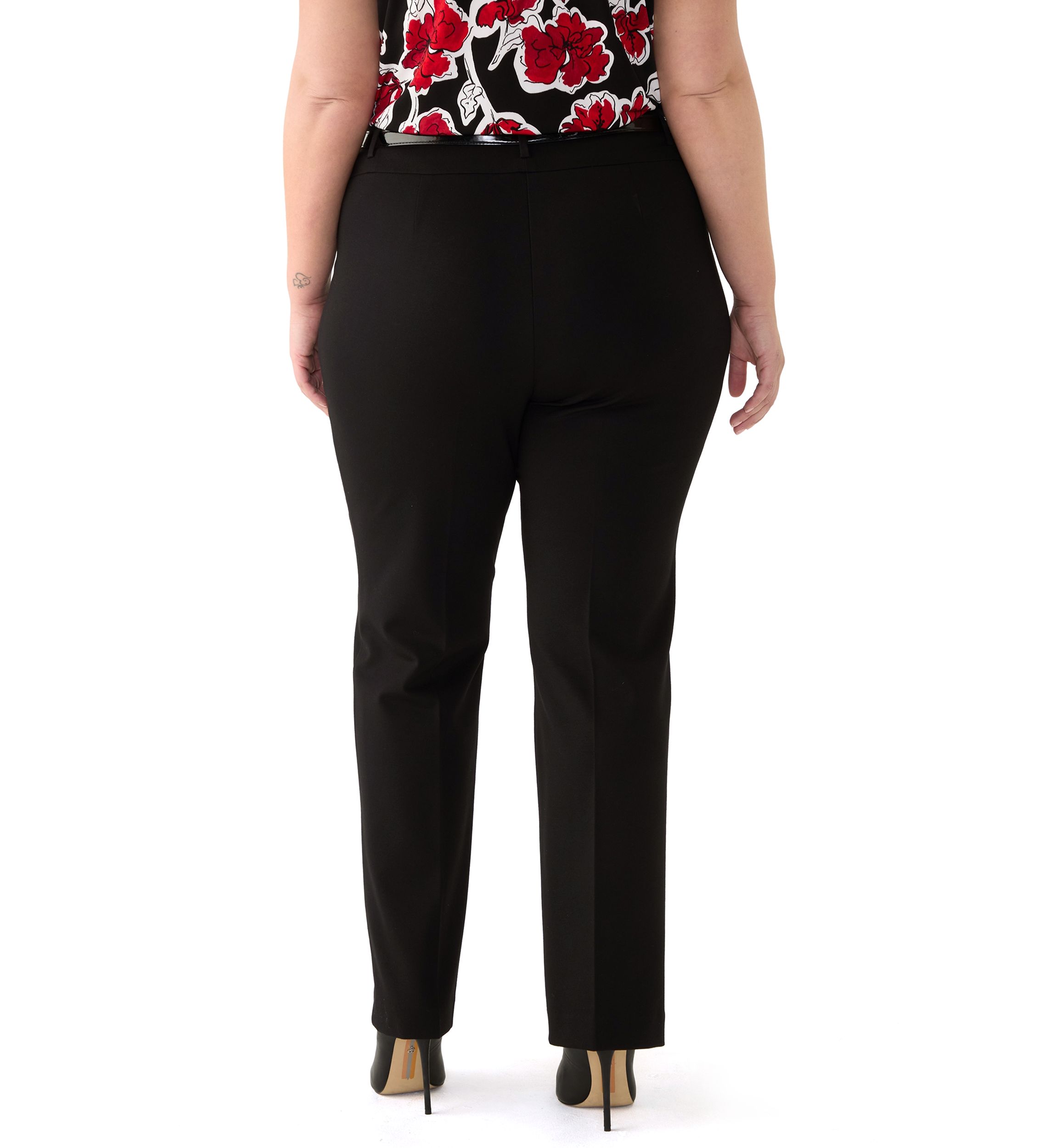 Plus Size High Rise Pull On Pants with Belt
