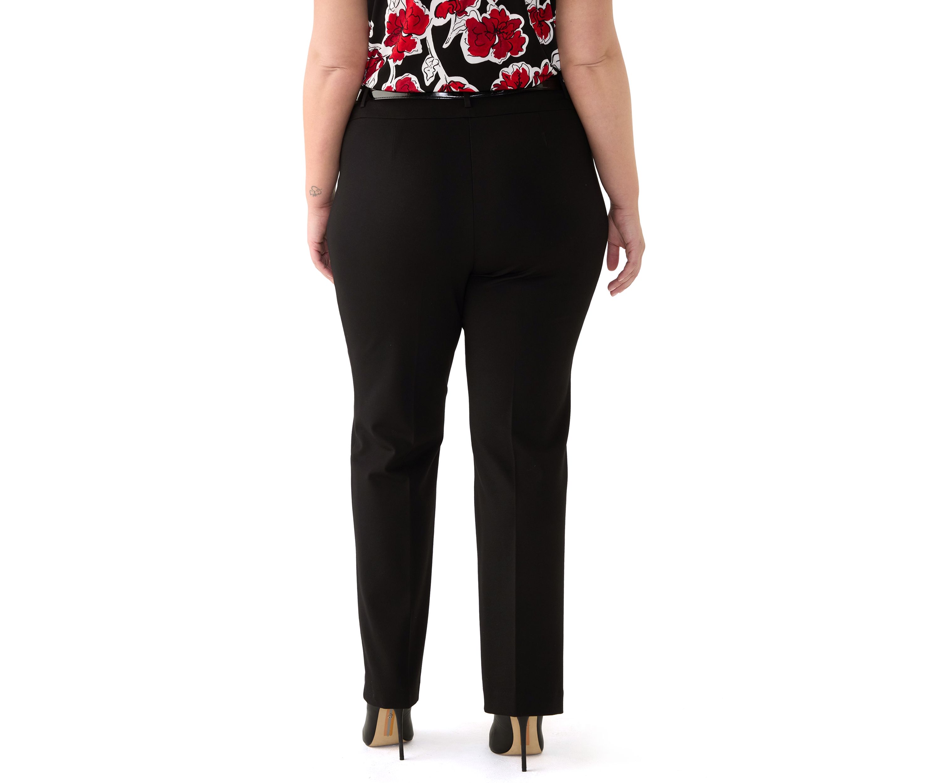 Plus Size High Rise Pull On Pants with Belt