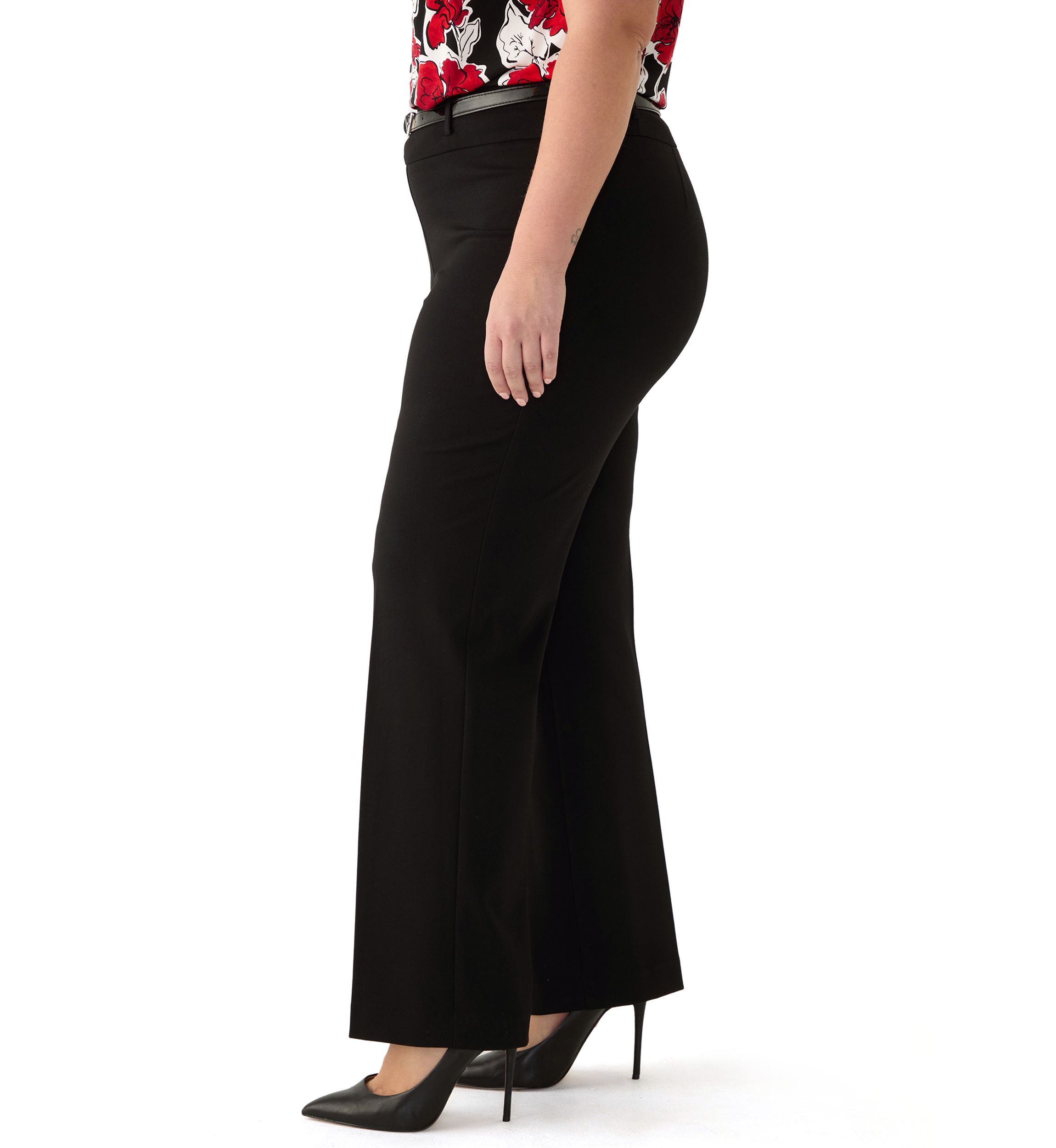 Plus Size High Rise Pull On Pants with Belt