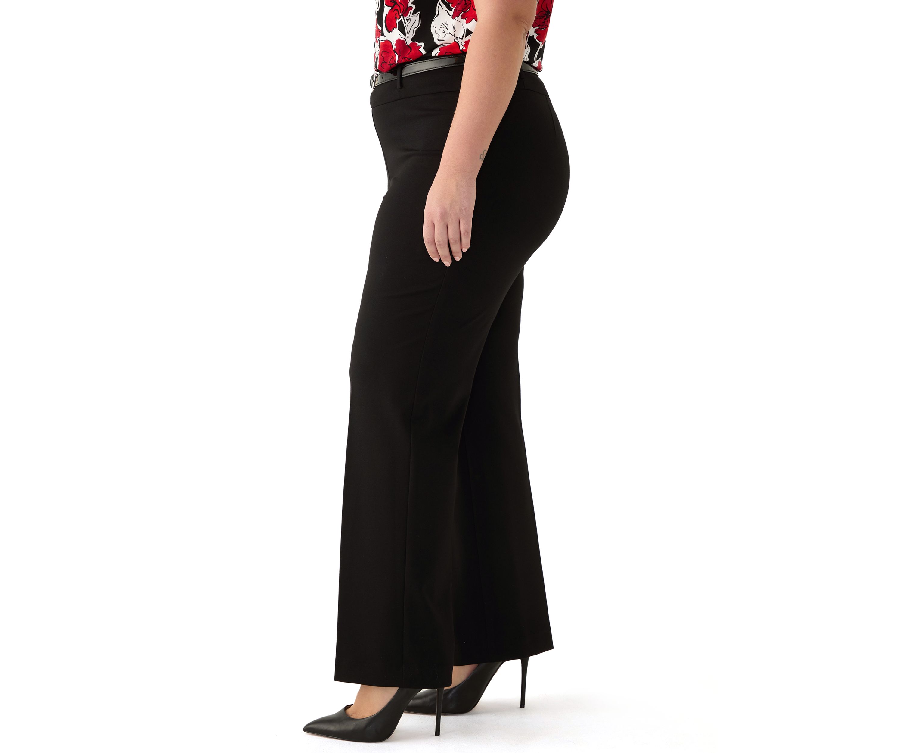 Plus Size High Rise Pull On Pants with Belt