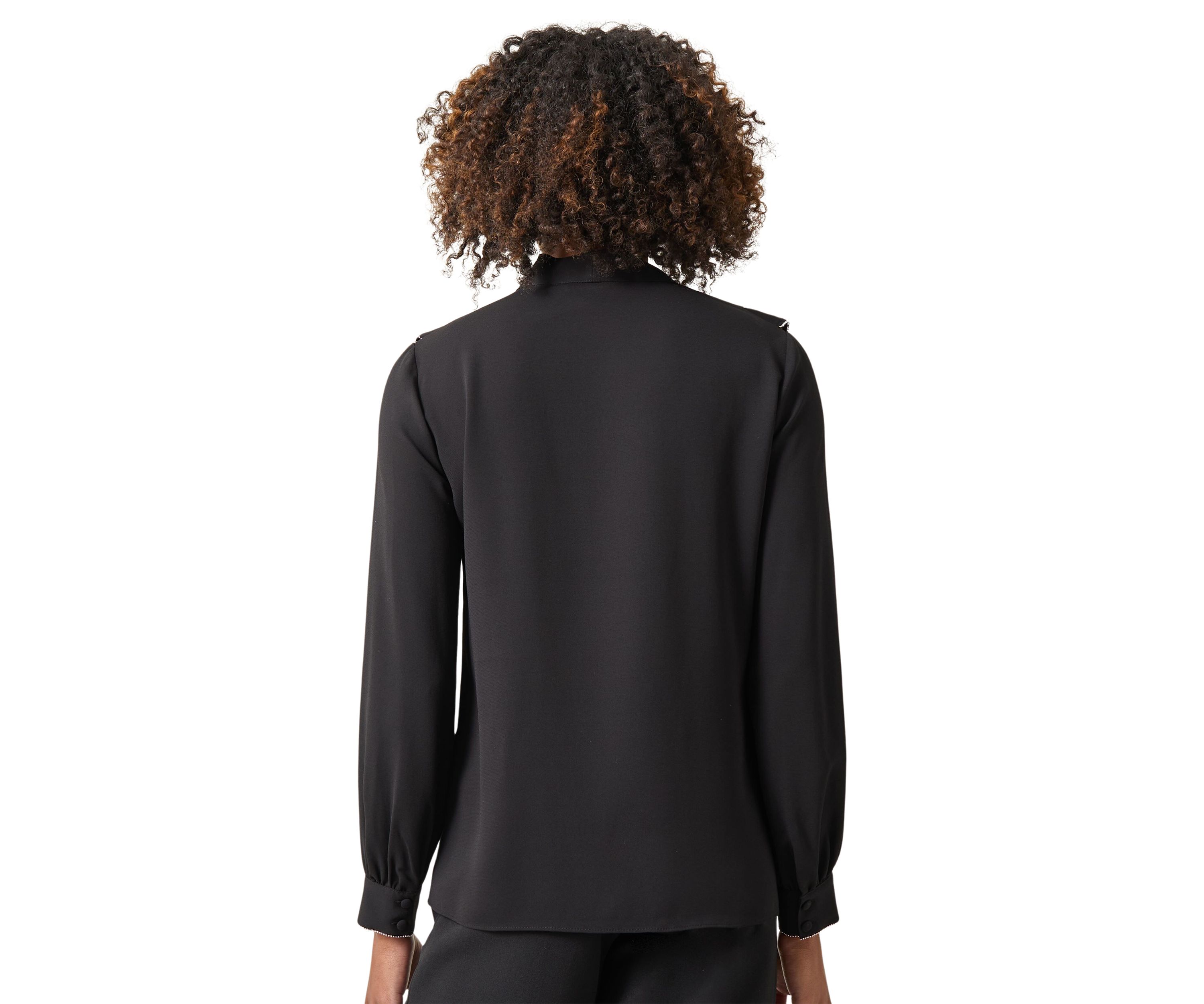 Womens Long Sleeve Ruffle Blouse