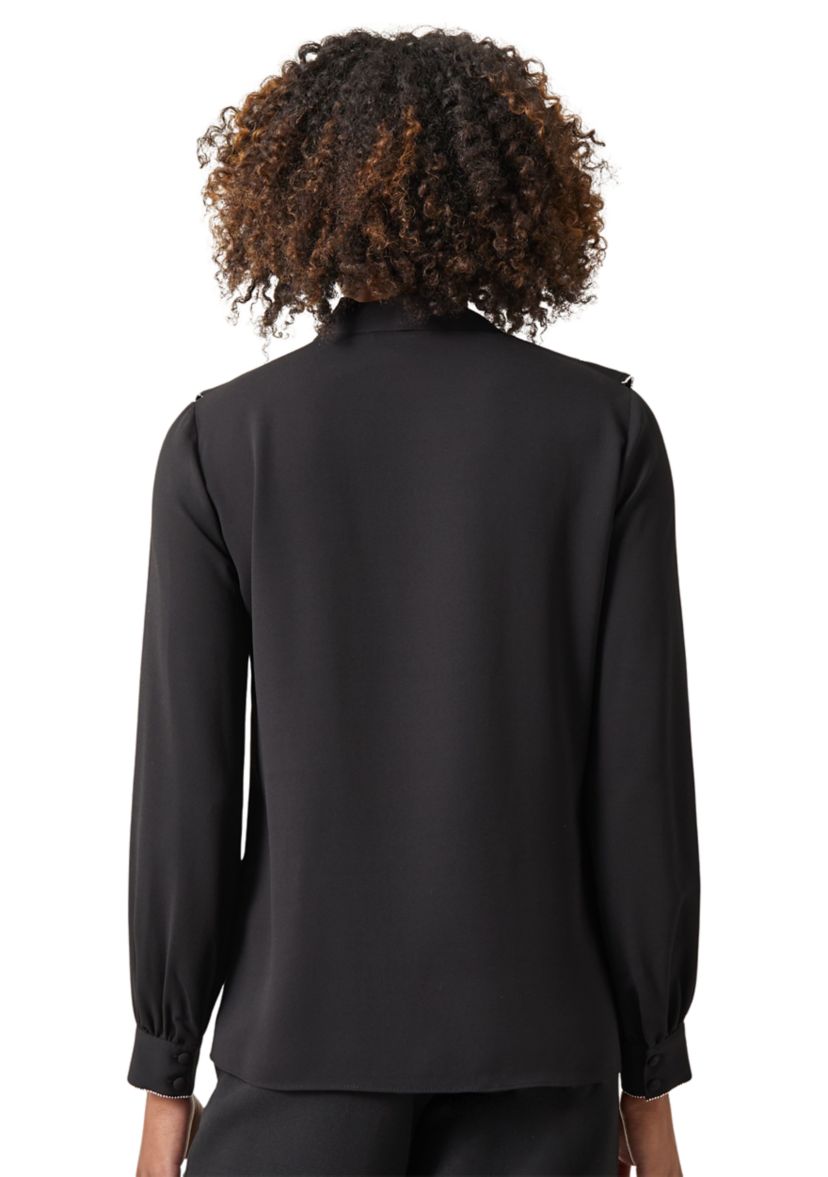 Womens Long Sleeve Ruffle Blouse