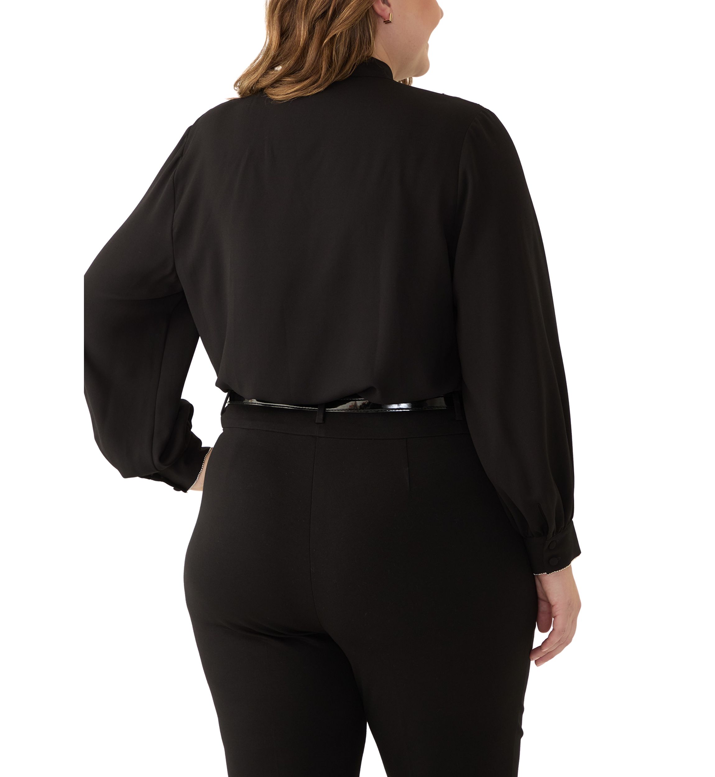Plus Size Ruffle Front Blouse