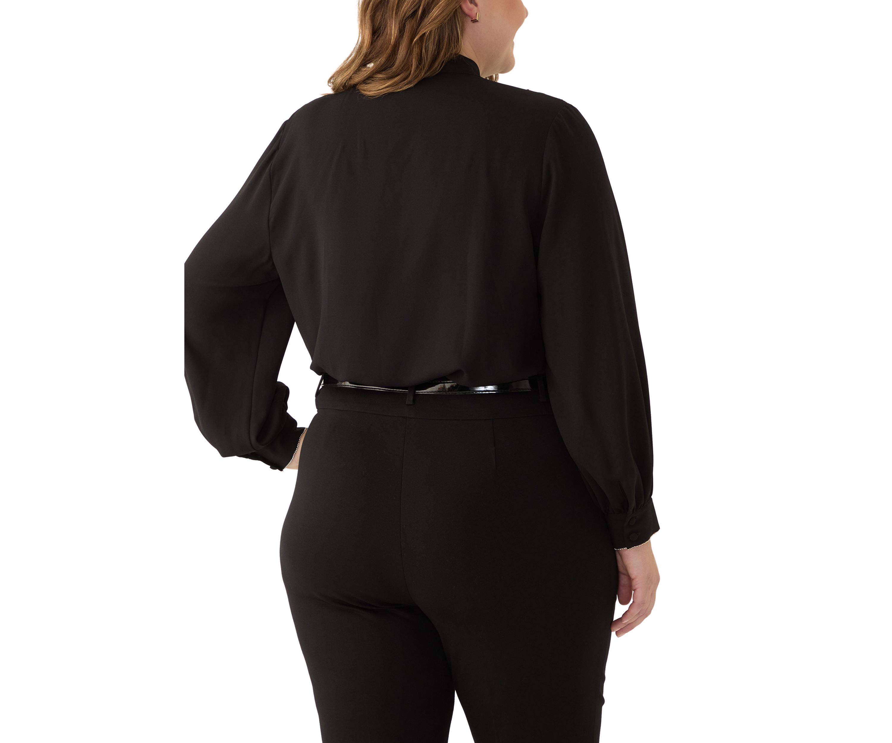 Plus Size Ruffle Front Blouse