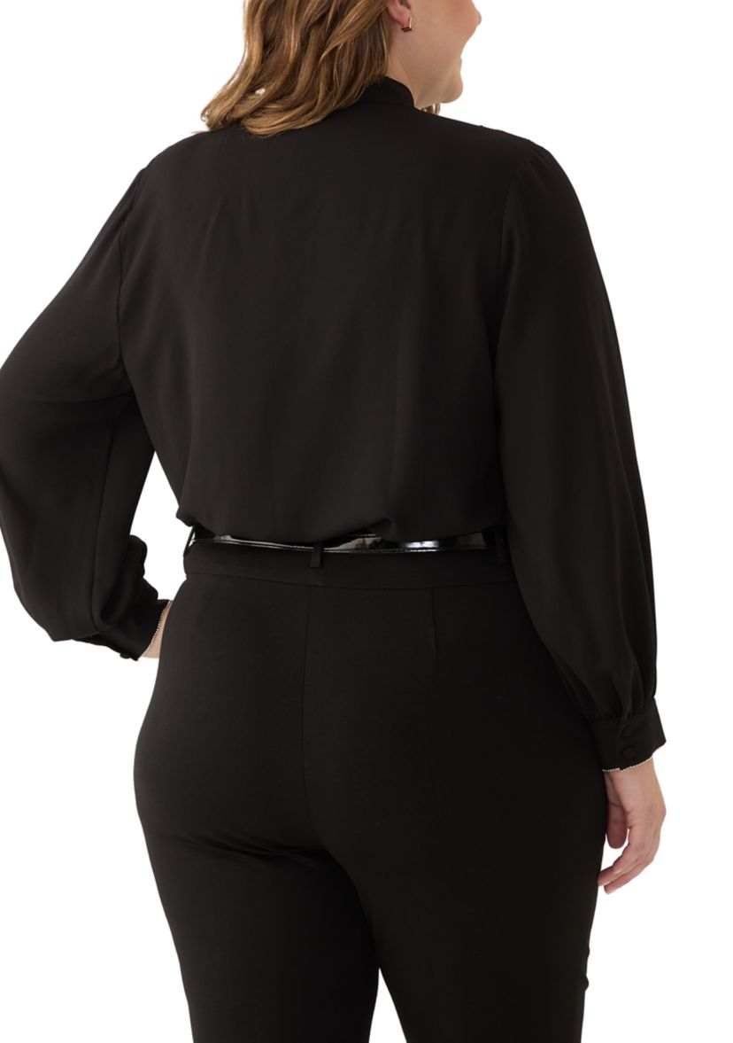 Plus Size Ruffle Front Blouse