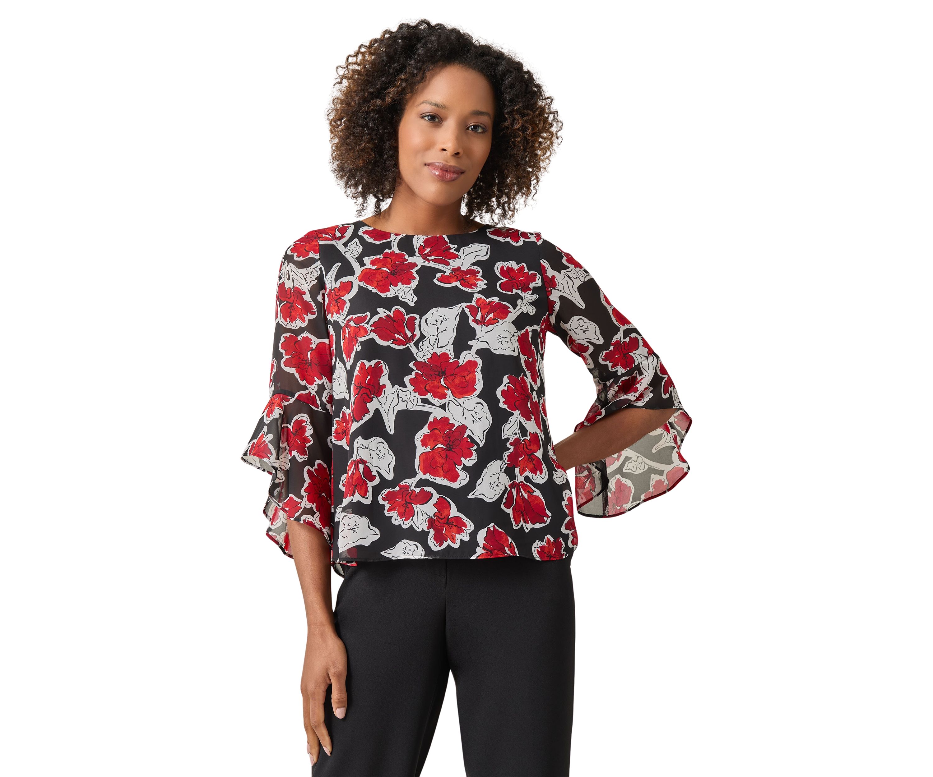 Womens Ruffle Sleeve Blouse