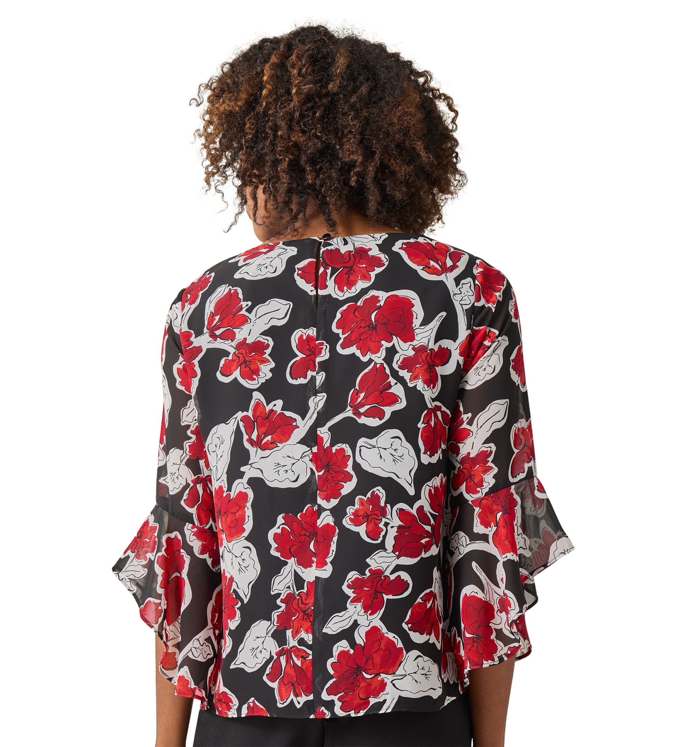 Womens Ruffle Sleeve Blouse