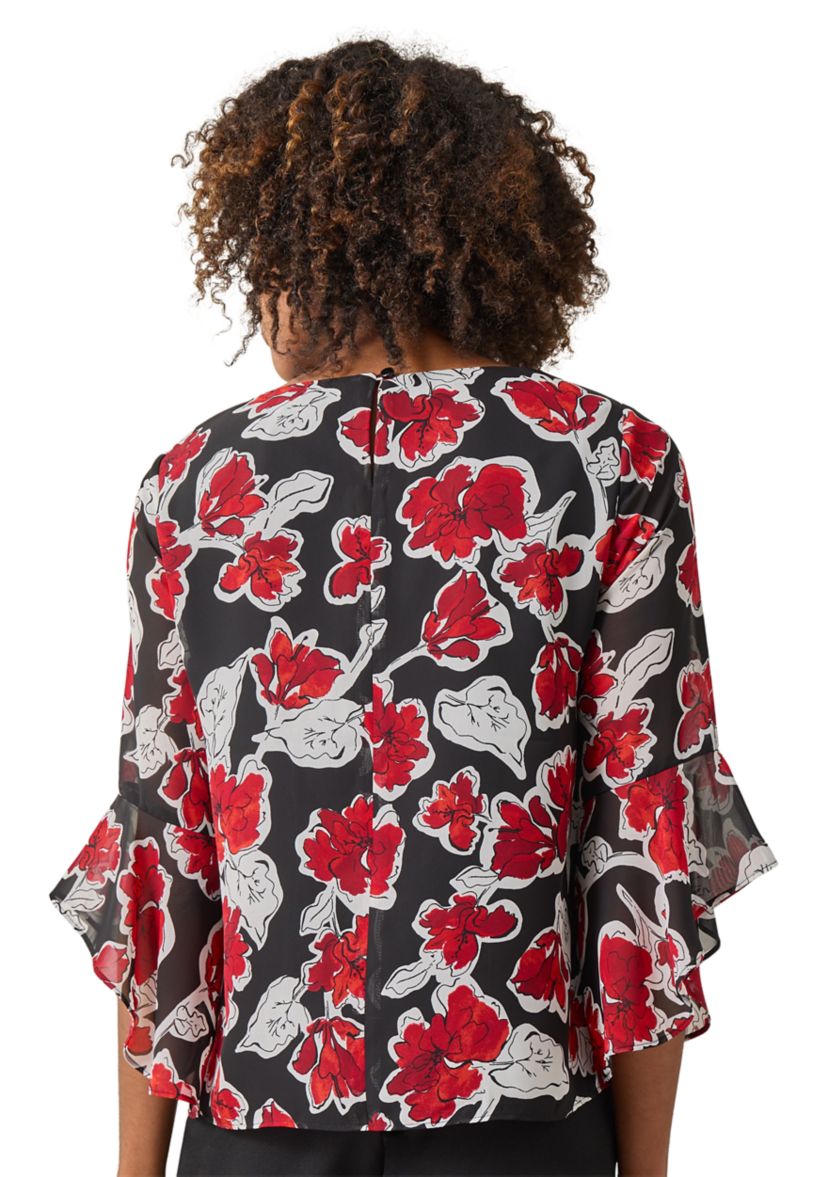 Womens Ruffle Sleeve Blouse