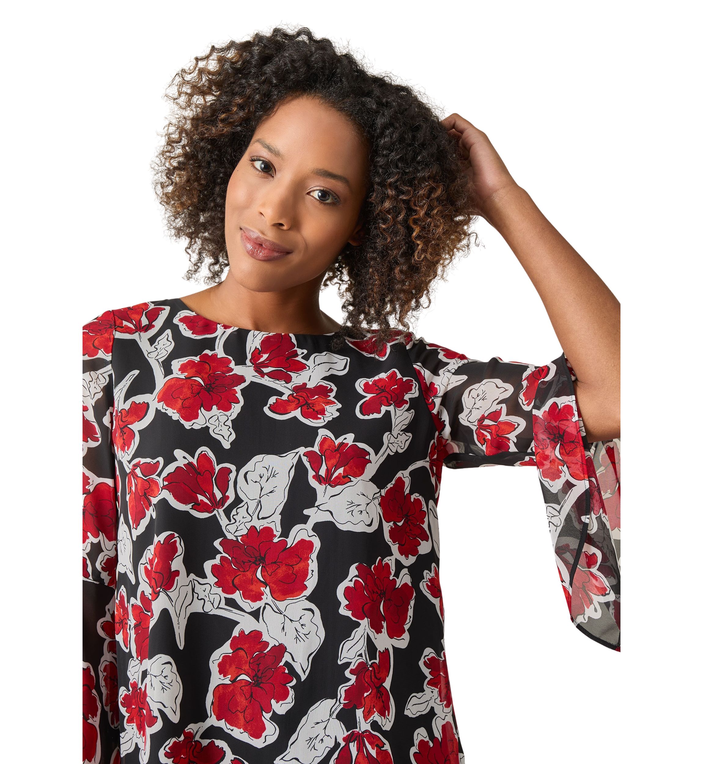 Womens Ruffle Sleeve Blouse