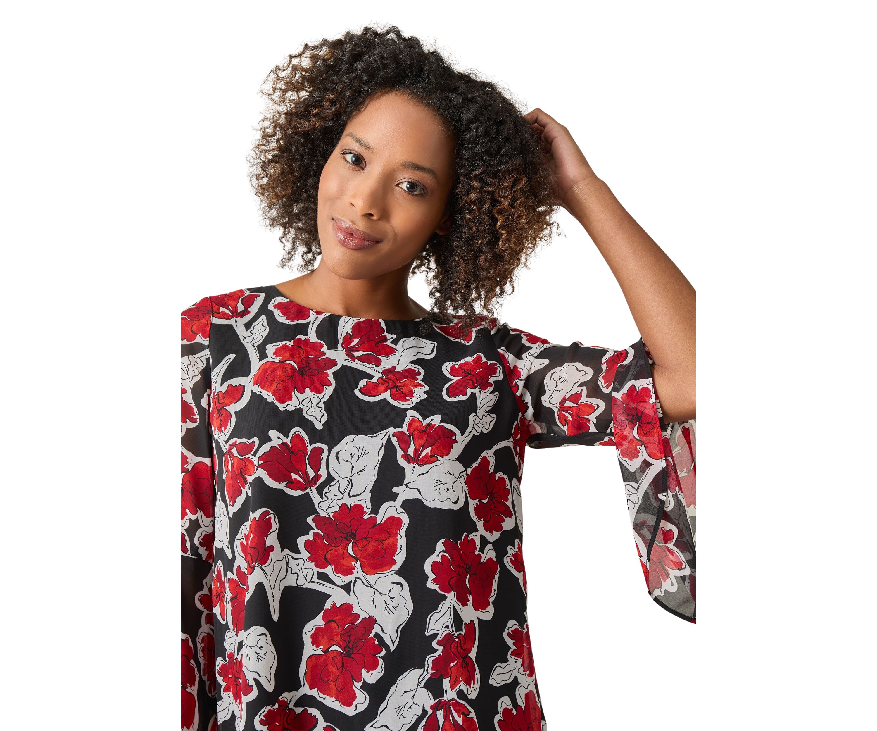 Womens Ruffle Sleeve Blouse